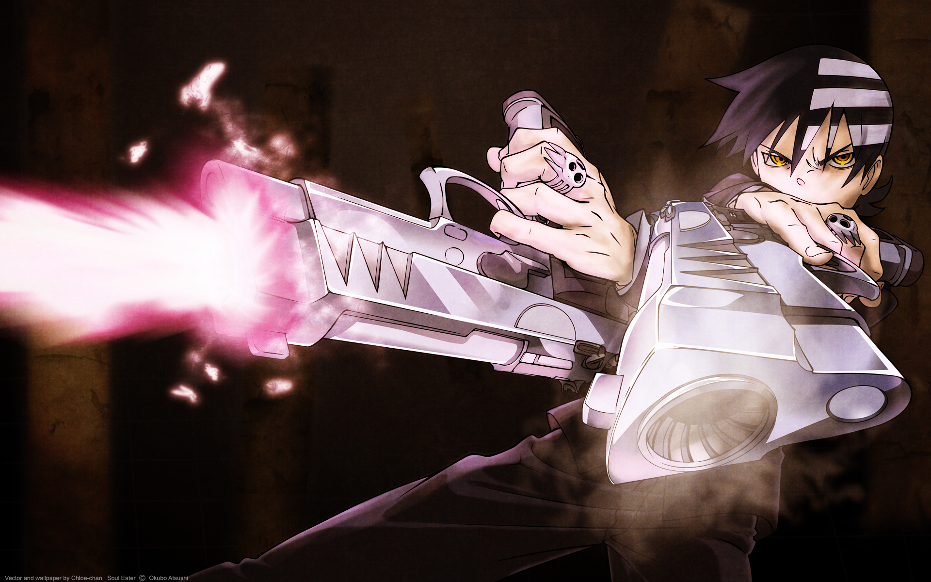 Death the Kid from Soul Eater firing a weapon HD Wallpaper