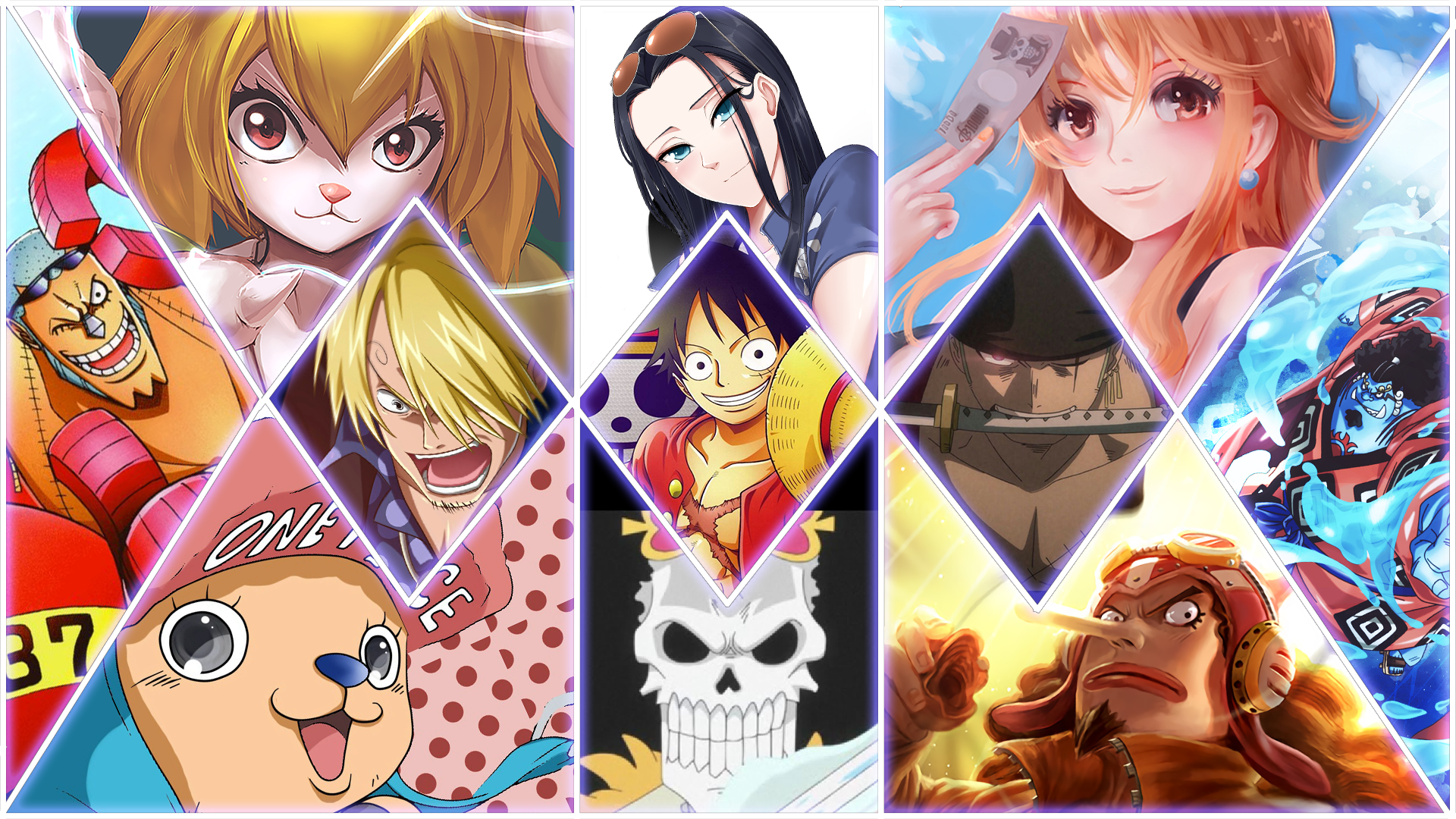 One Piece characters collage HD Wallpaper