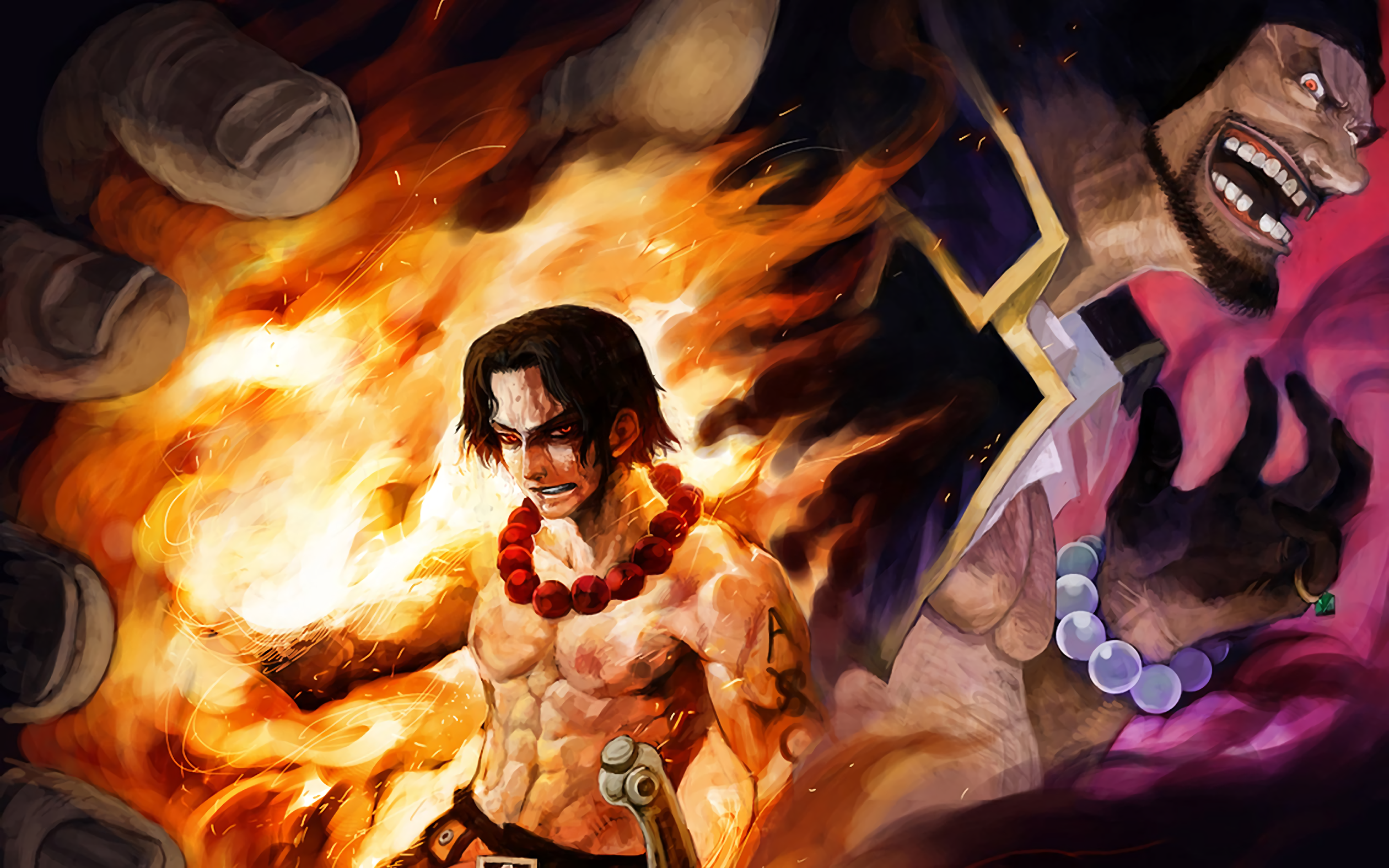 Portgas D. Ace and Marshall D. Teach from One Piece HD Wallpaper