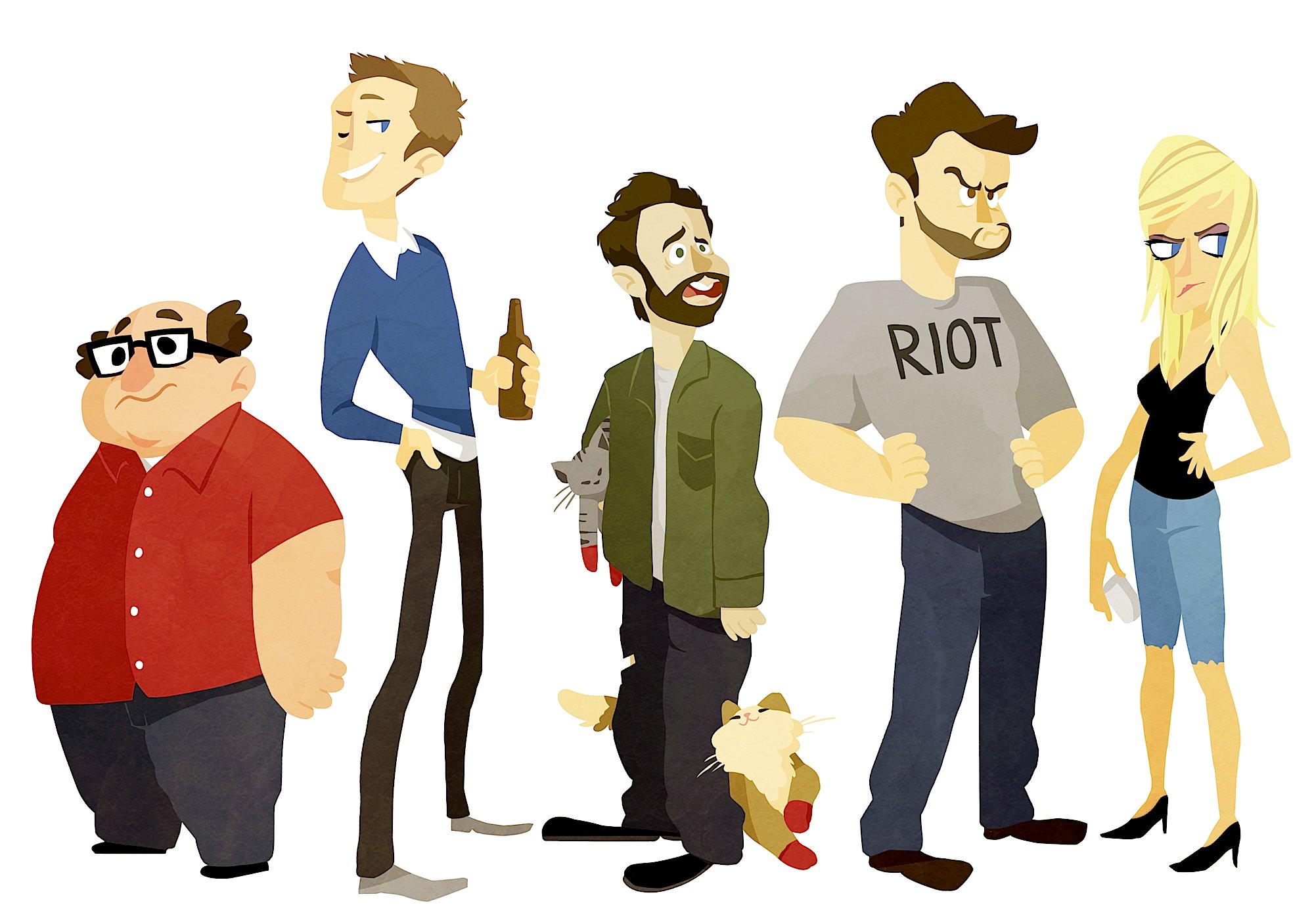 Charlie Kelly and friends from It's Always Sunny in Philadelphia HD Wallpaper