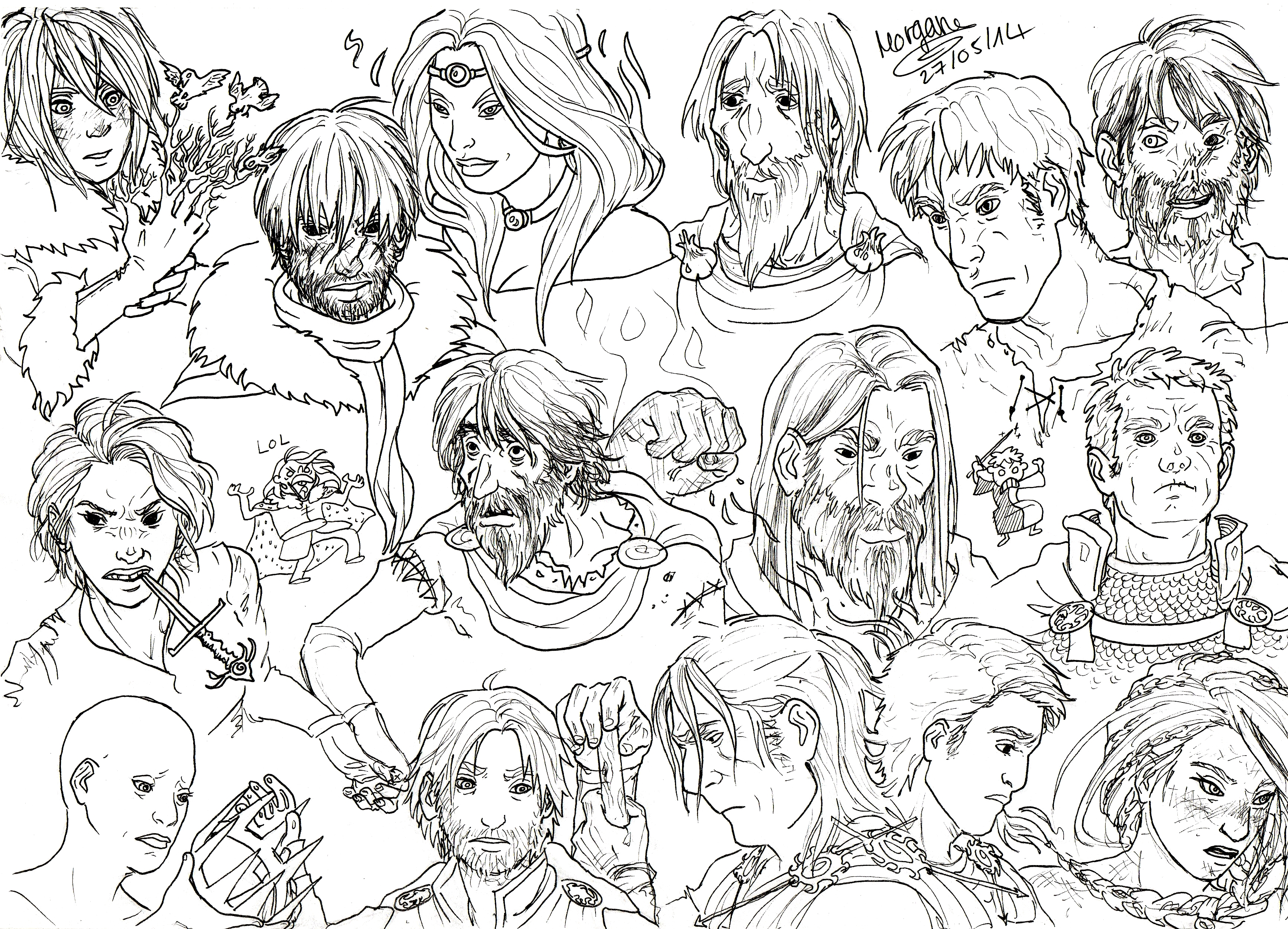 Collage of fantasy characters HD Wallpaper