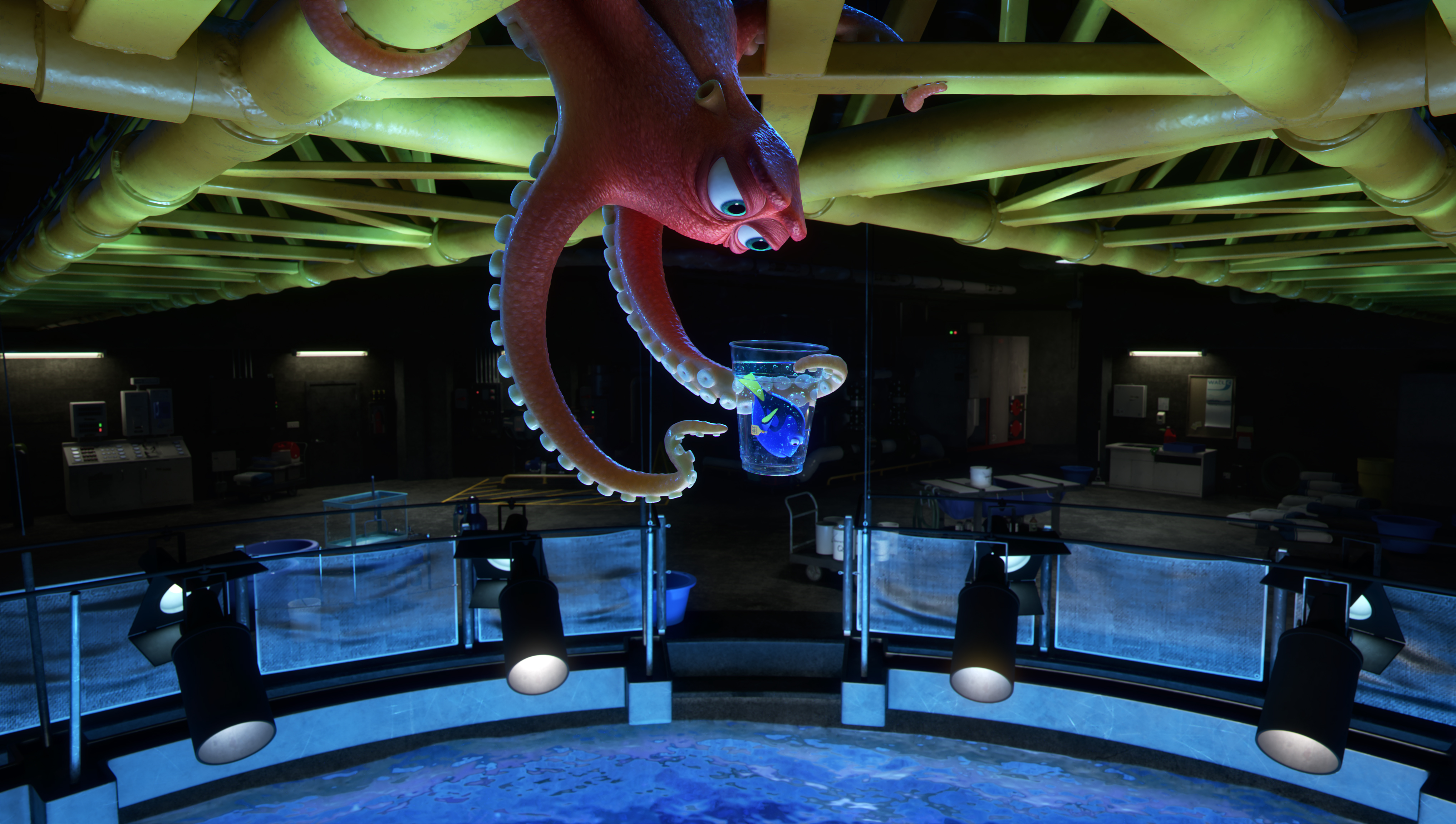 Hank the Octopus holding Dory from Finding Dory HD Wallpaper