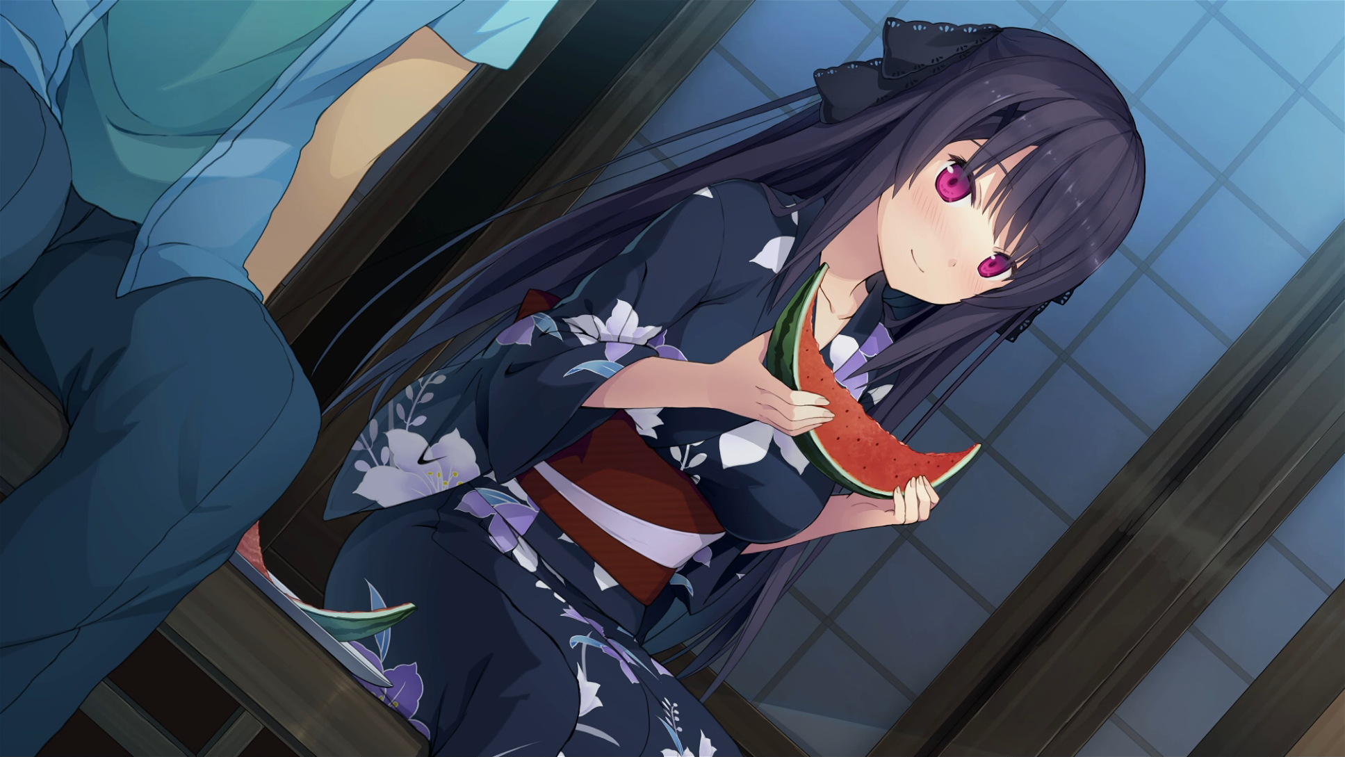 Misaki Tobisawa eating watermelon HD Wallpaper