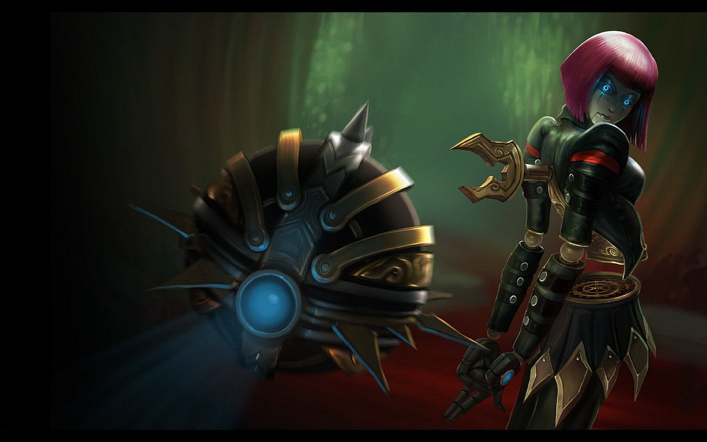 Orianna from League of Legends with a mechanical orb HD Wallpaper