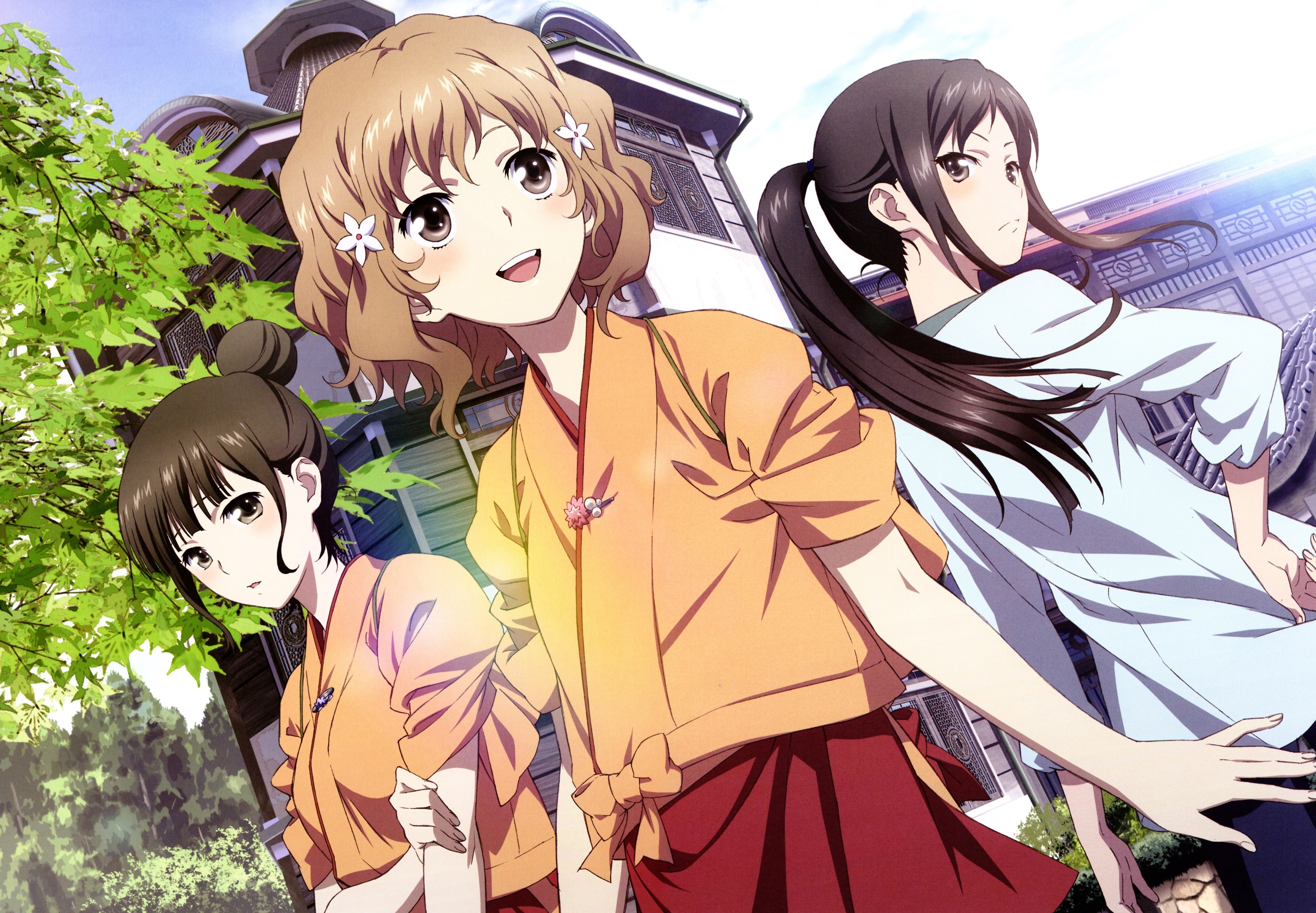 Ohana Matsumae and friends in traditional Japanese attire HD Wallpaper