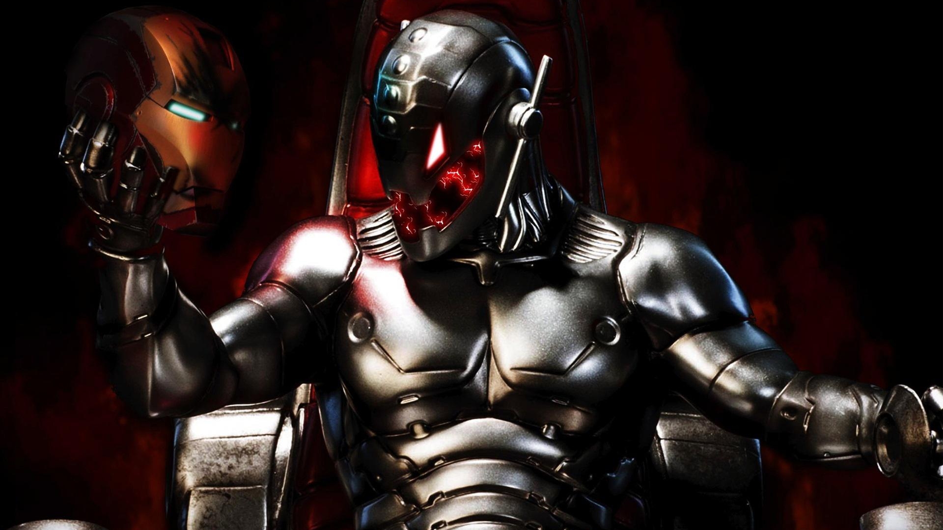 Ultron holding Iron Man's helmet HD Wallpaper