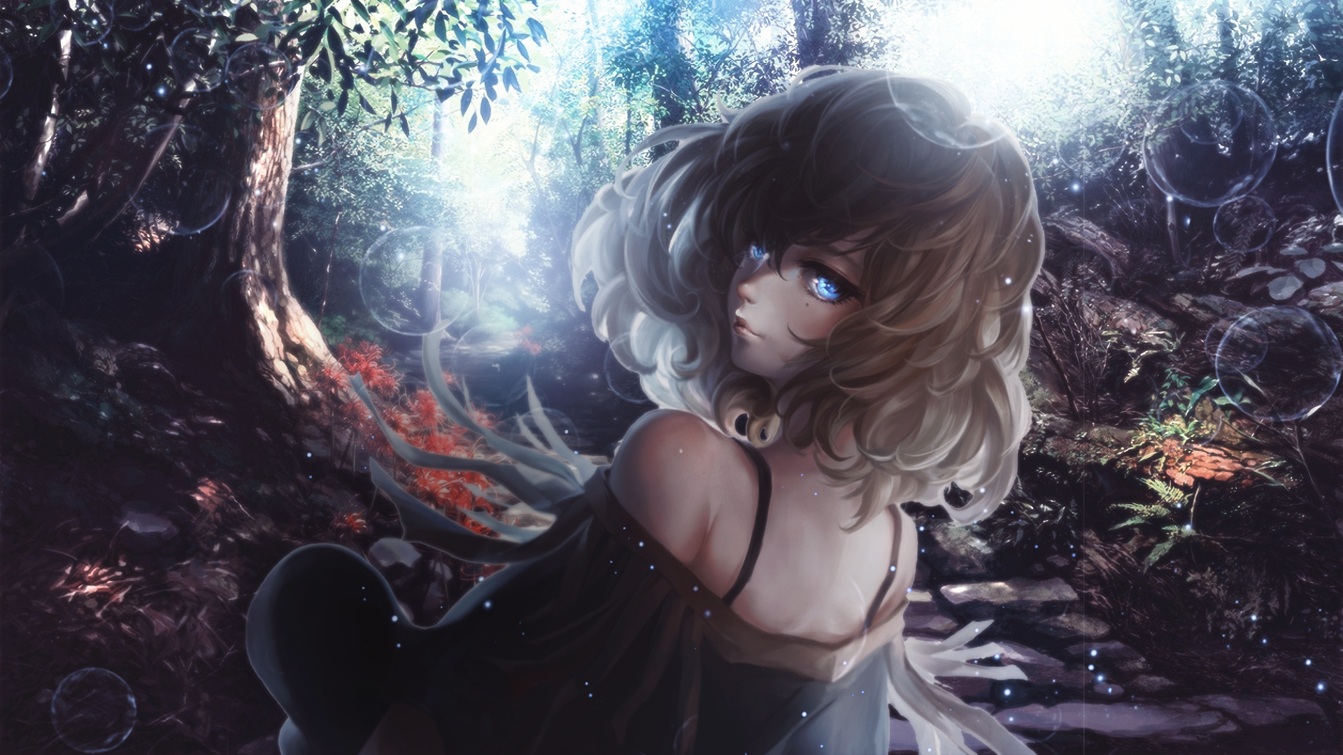 Kaede Takagaki in a magical forest HD Wallpaper
