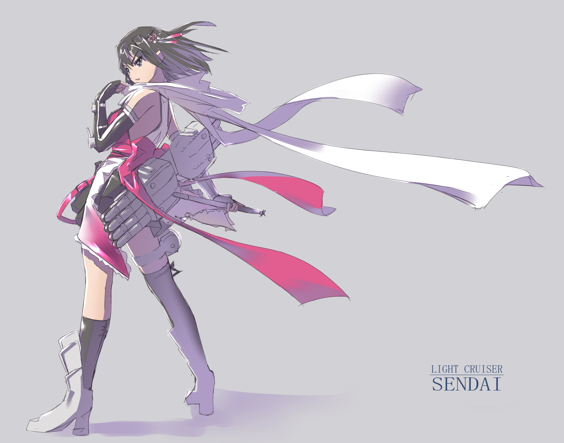 Sendai Light Cruiser from Kancolle HD Wallpaper