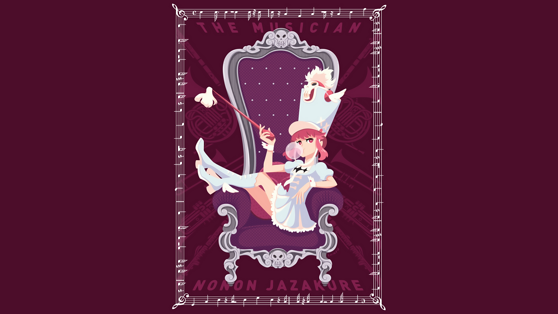 Nonon Jakuzure from Kill la Kill on a throne HD Wallpaper