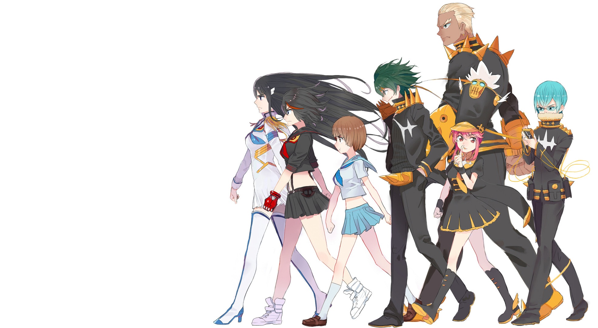 Kill la Kill characters walking HD Wallpaper