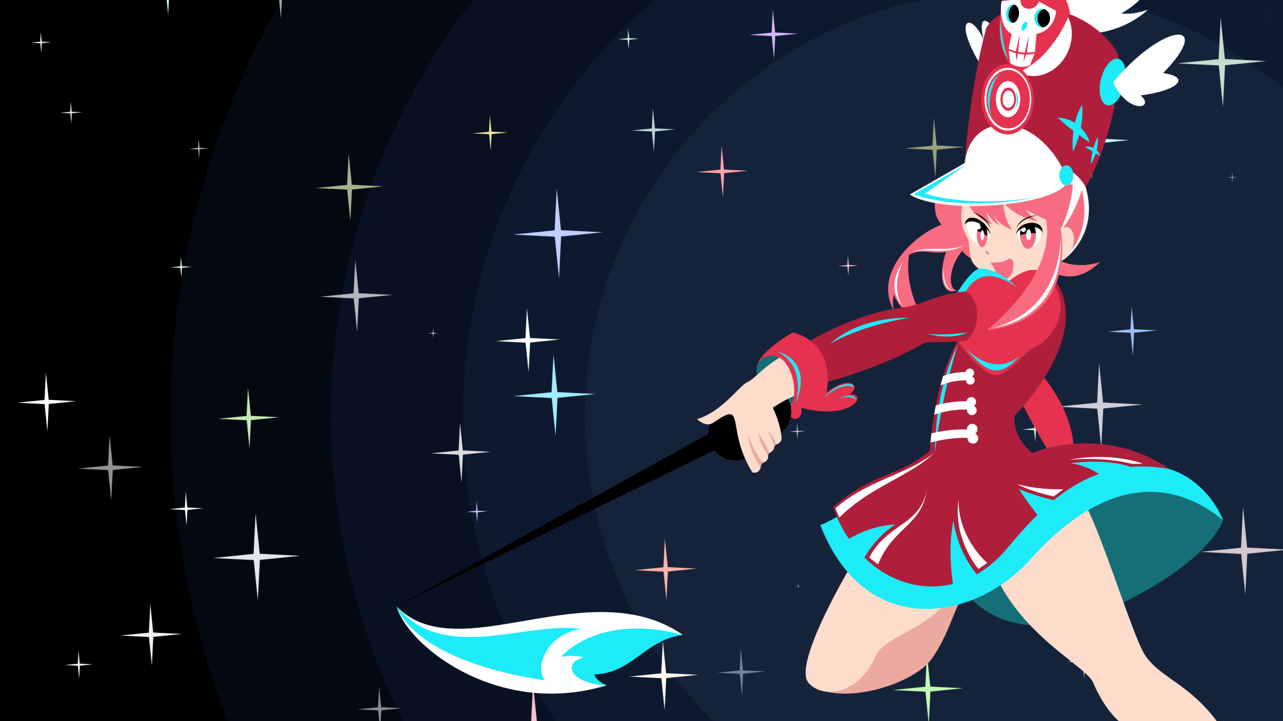 Nonon Jakuzure from Kill la Kill in a starry sky HD Wallpaper
