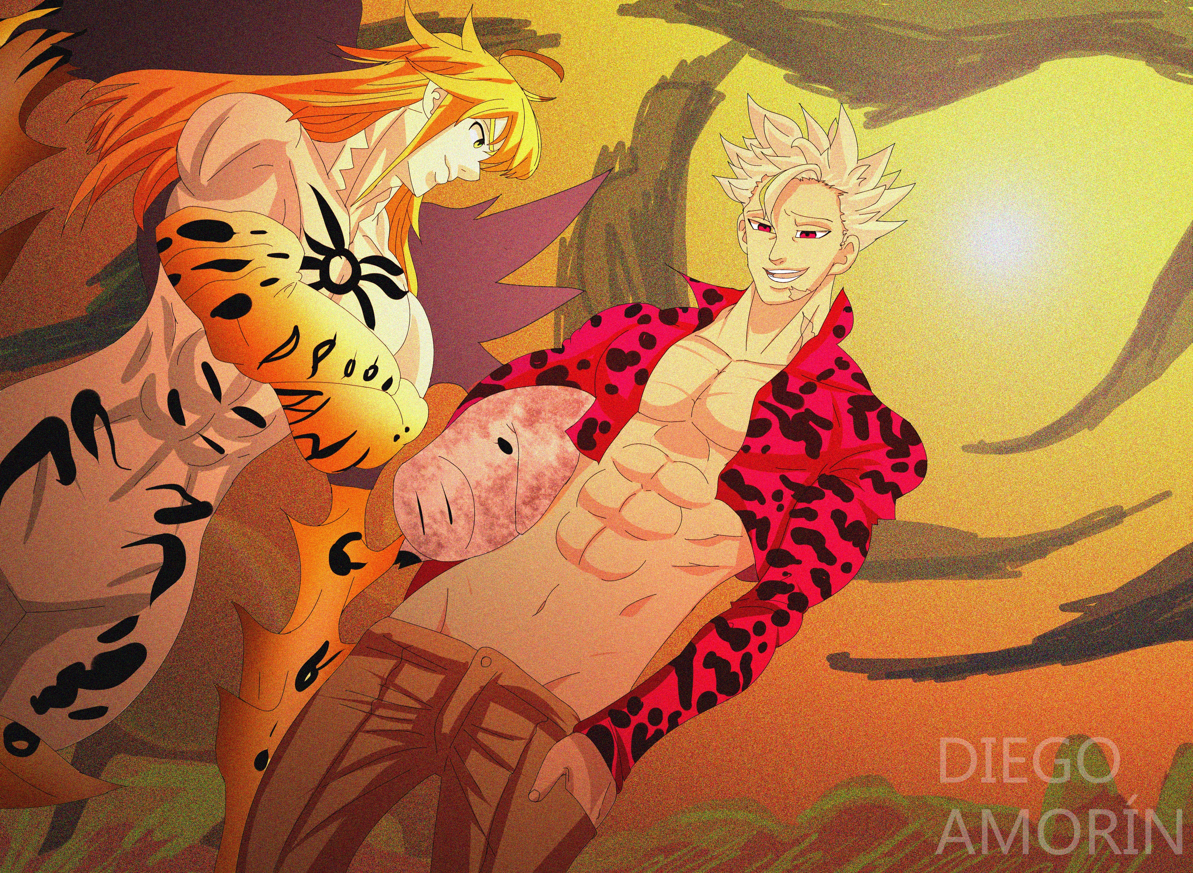 Meliodas and Ban from The Seven Deadly Sins with Hawk HD Wallpaper