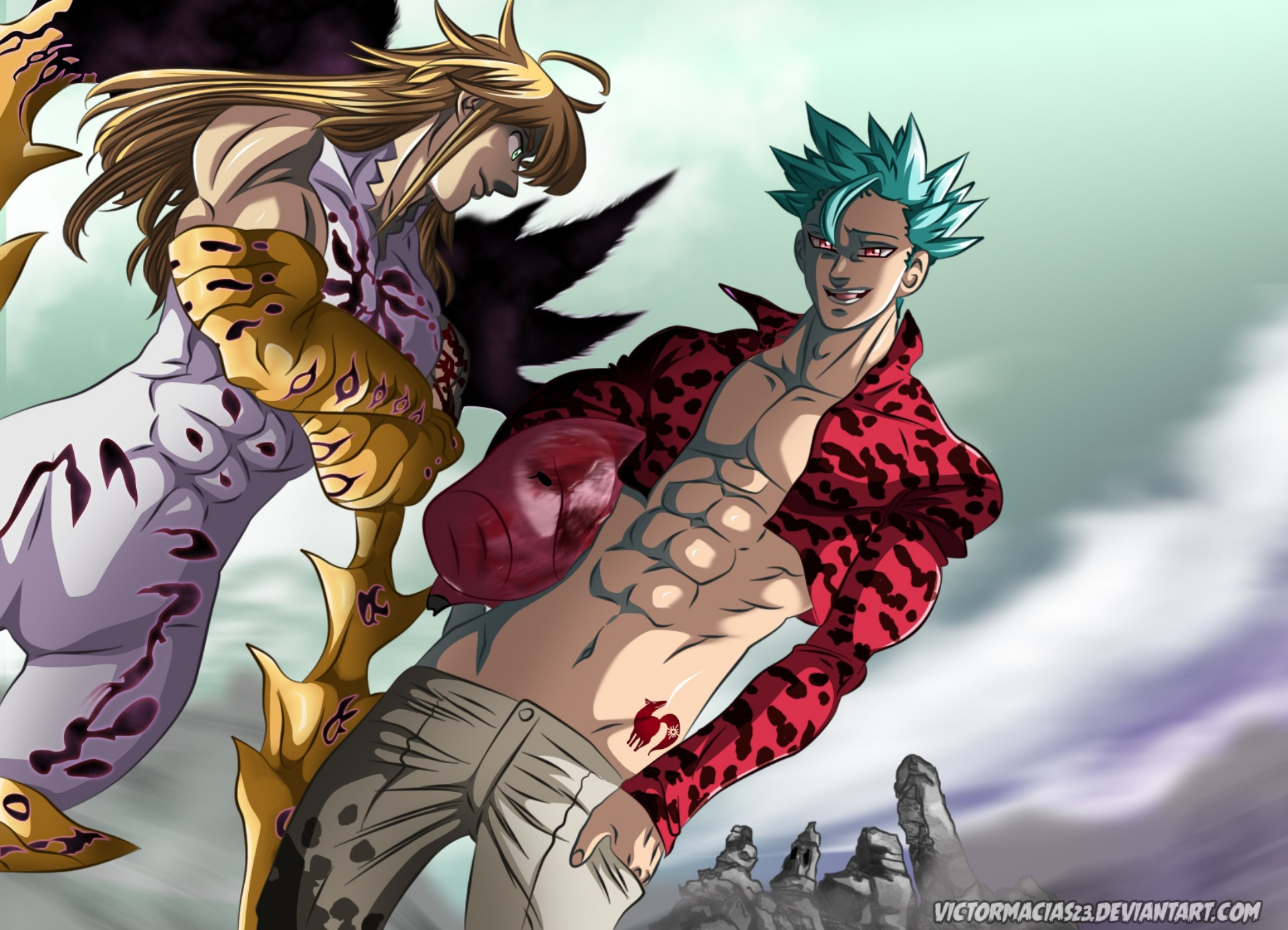 Meliodas and Ban from The Seven Deadly Sins HD Wallpaper