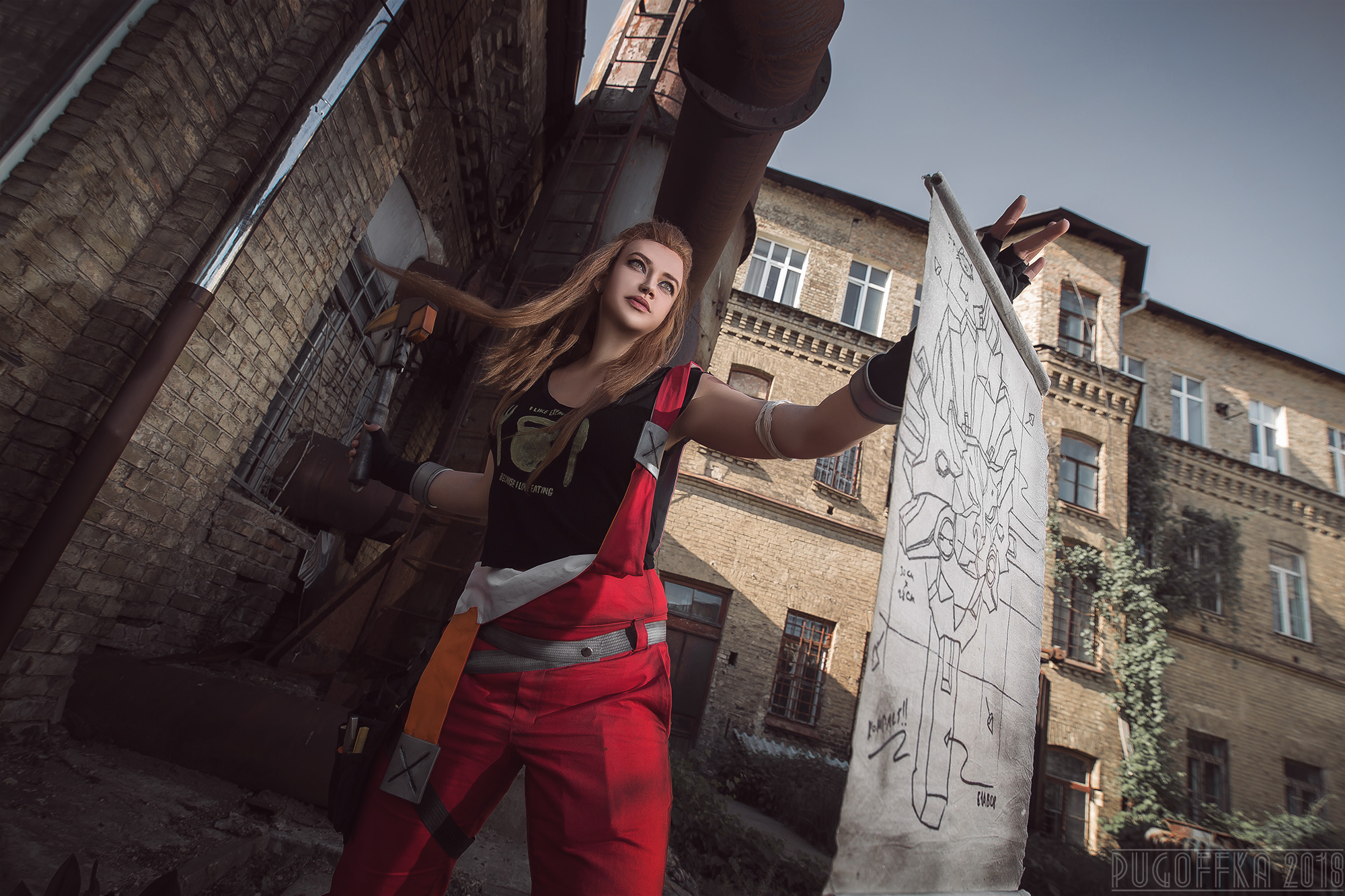 Brigitte from Overwatch holding a blueprint HD Wallpaper