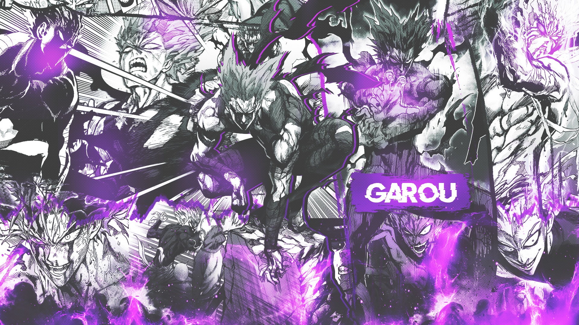 Garou from One-Punch Man collage HD Wallpaper