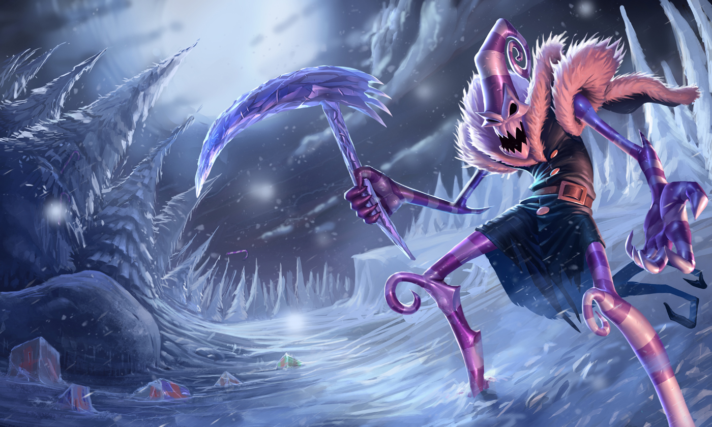 Fiddlesticks from League of Legends in a snowy landscape HD Wallpaper