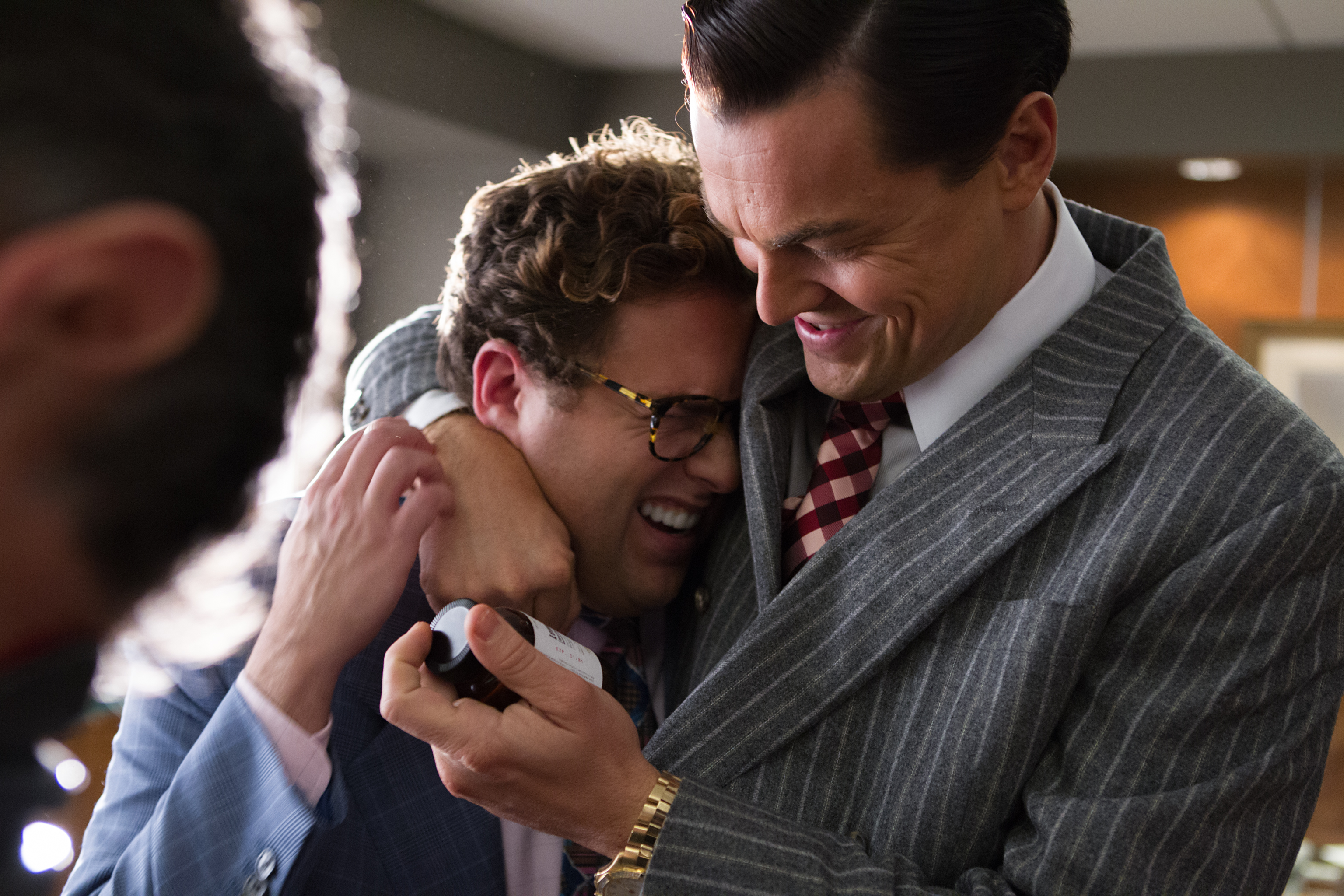 Jonah Hill and Leonardo DiCaprio in The Wolf of Wall Street HD Wallpaper