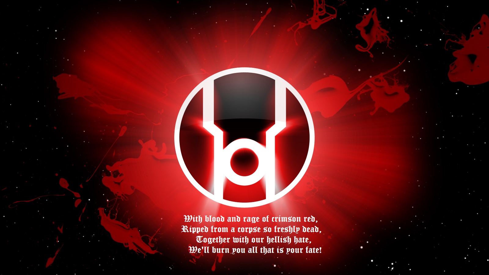 Red Lantern Symbol with Poem HD Wallpaper
