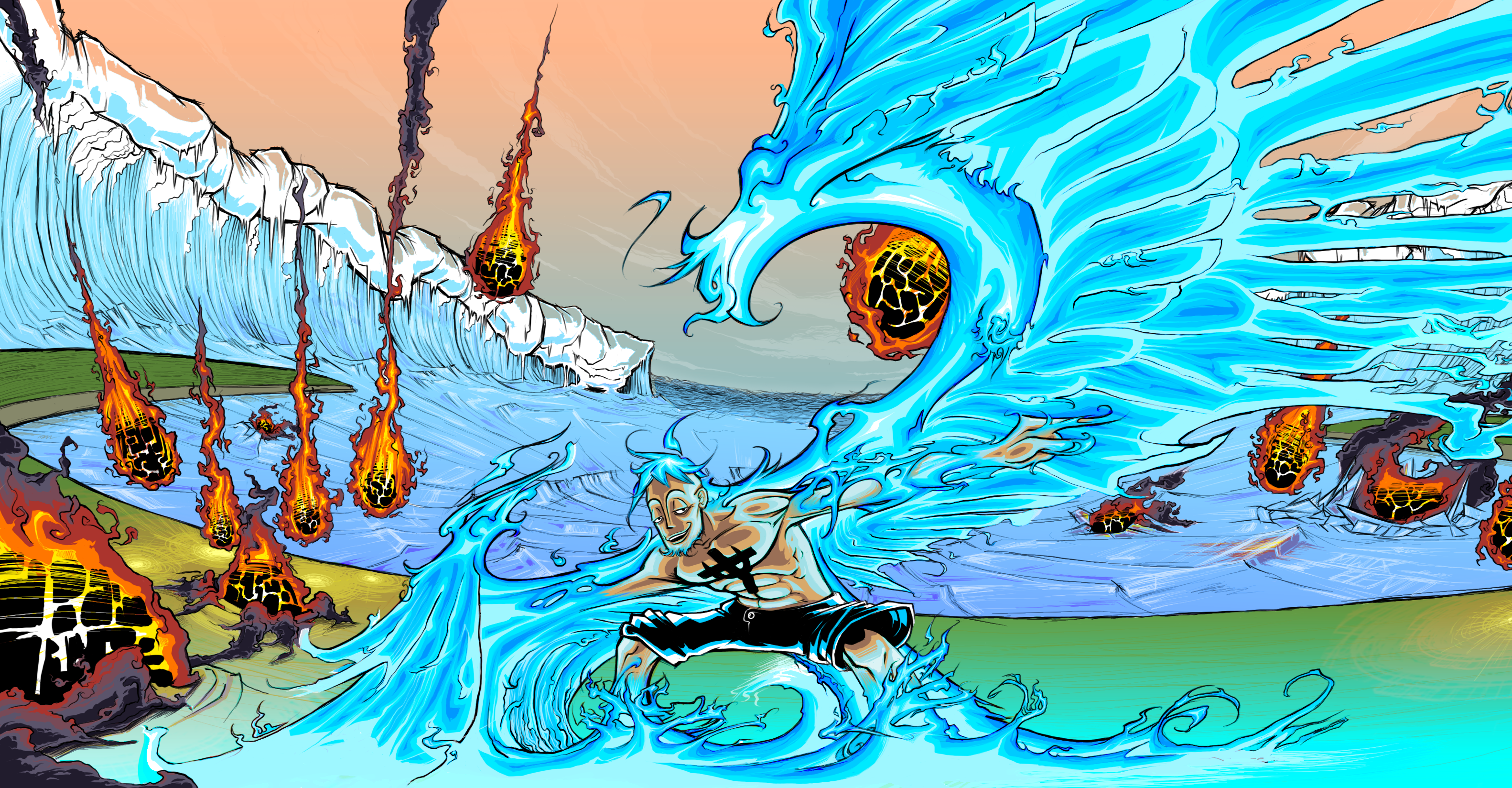 Marco from One Piece fighting fireballs HD Wallpaper