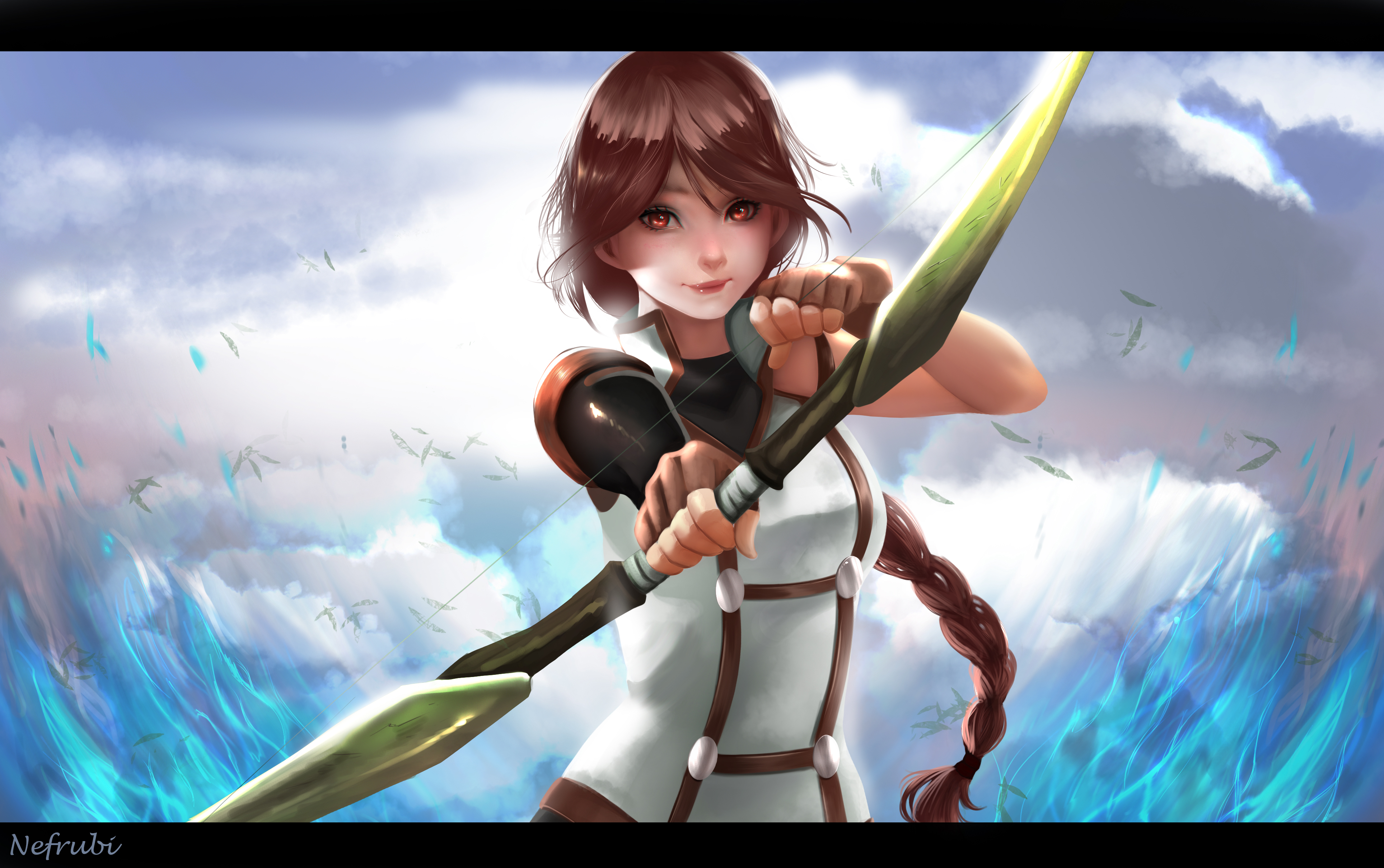 Yume from Grimgar of Fantasy and Ash with a bow HD Wallpaper
