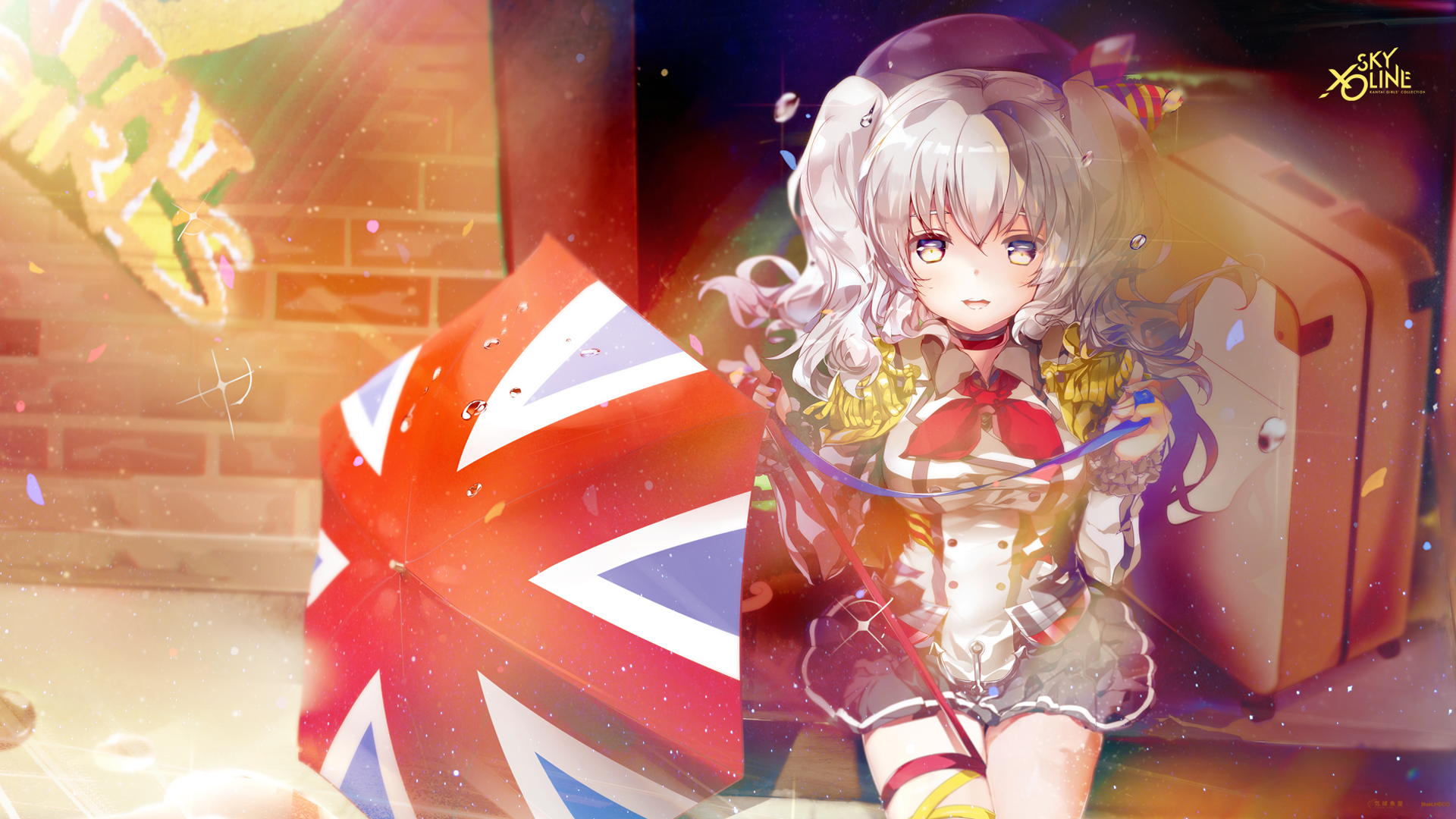 Kashima from Kantai Collection with Union Jack umbrella HD Wallpaper