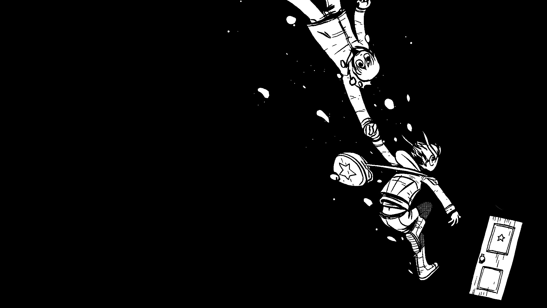 Scott Pilgrim falling with a door HD Wallpaper