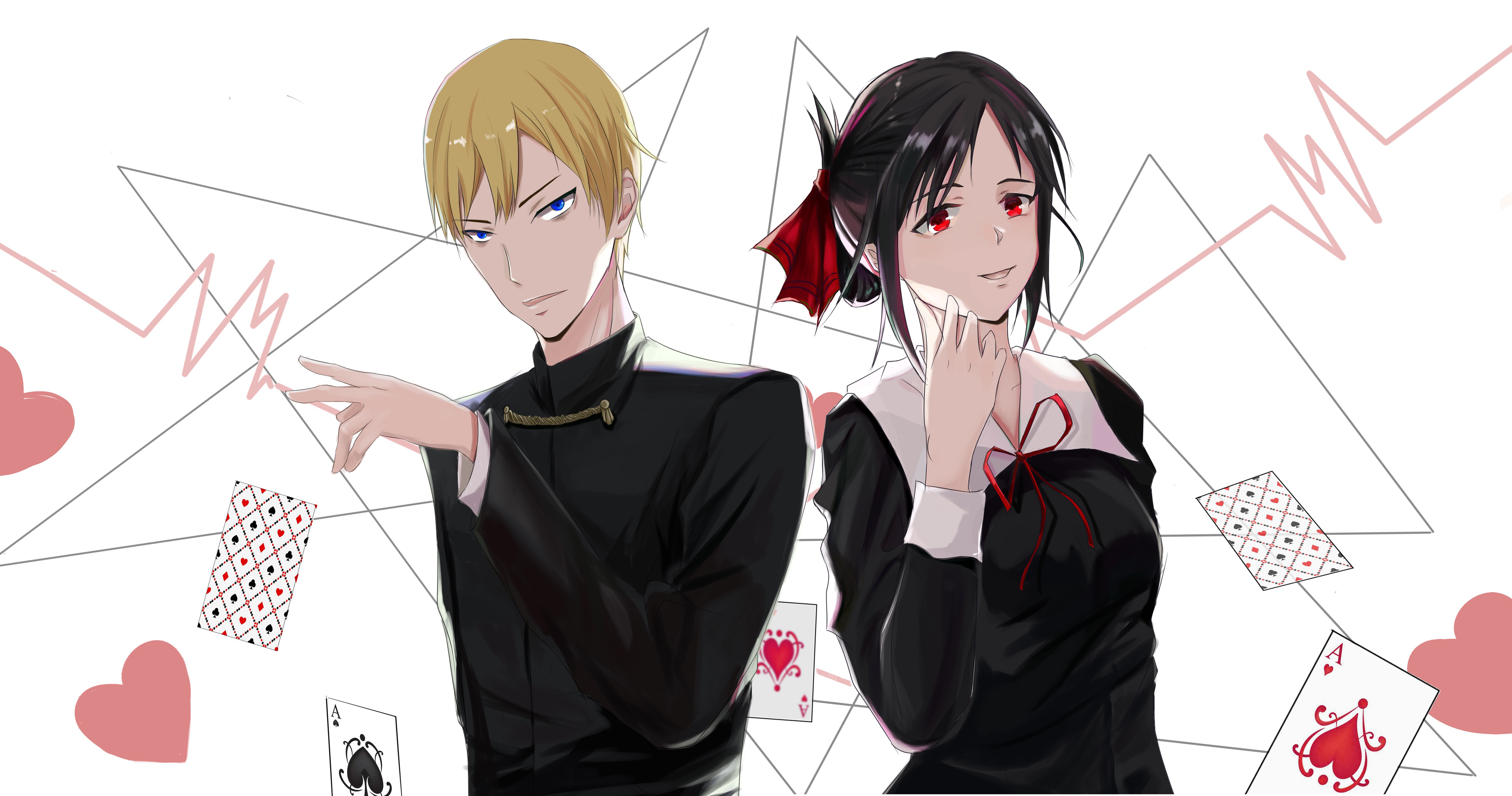 Miyuki Shirogane and Kaguya Shinomiya from Kaguya-sama: Love Is War HD Wallpaper
