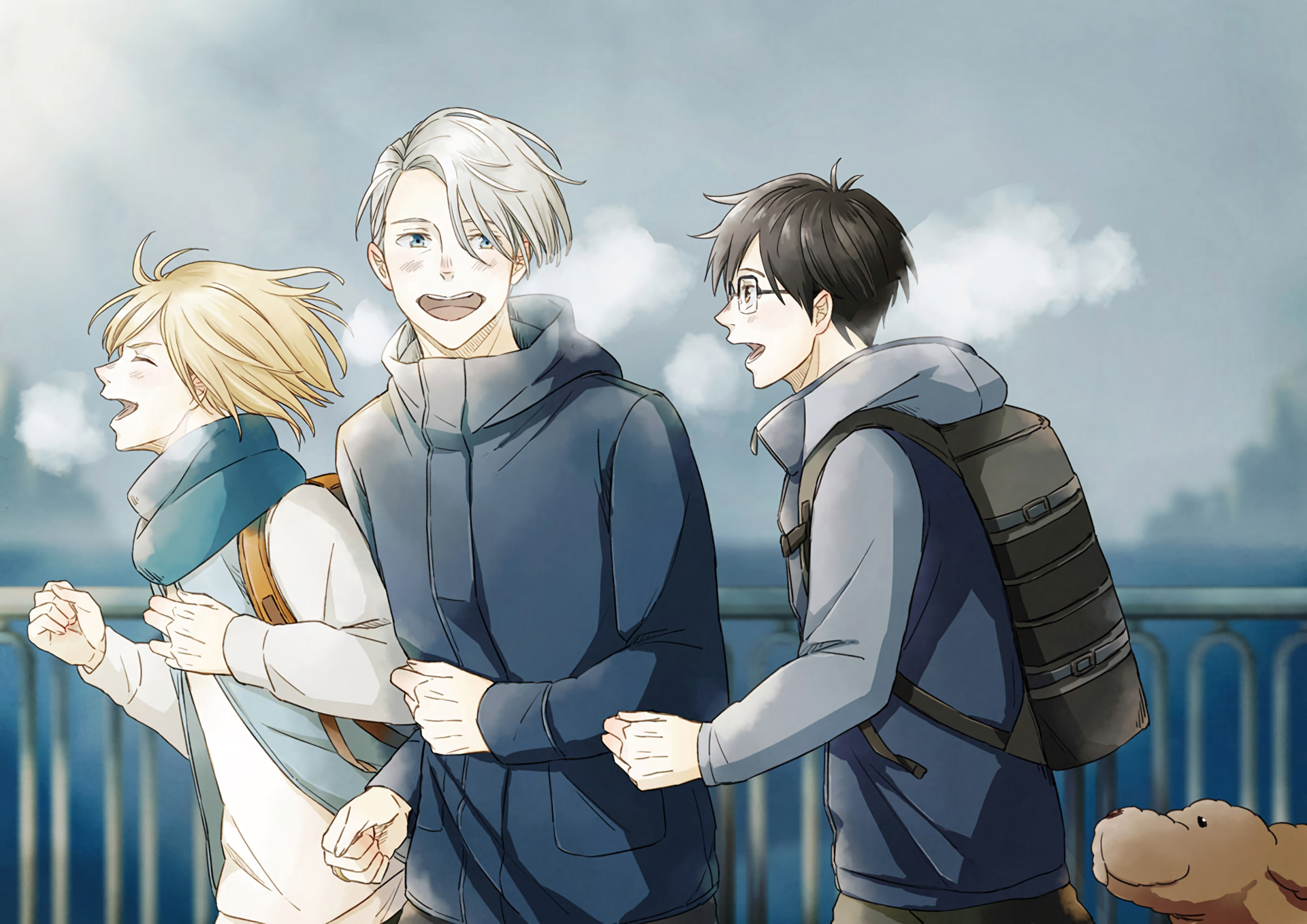 Yuri!!! on Ice: Viktor Nikiforov, Yuri Katsuki, and Yurio HD Wallpaper