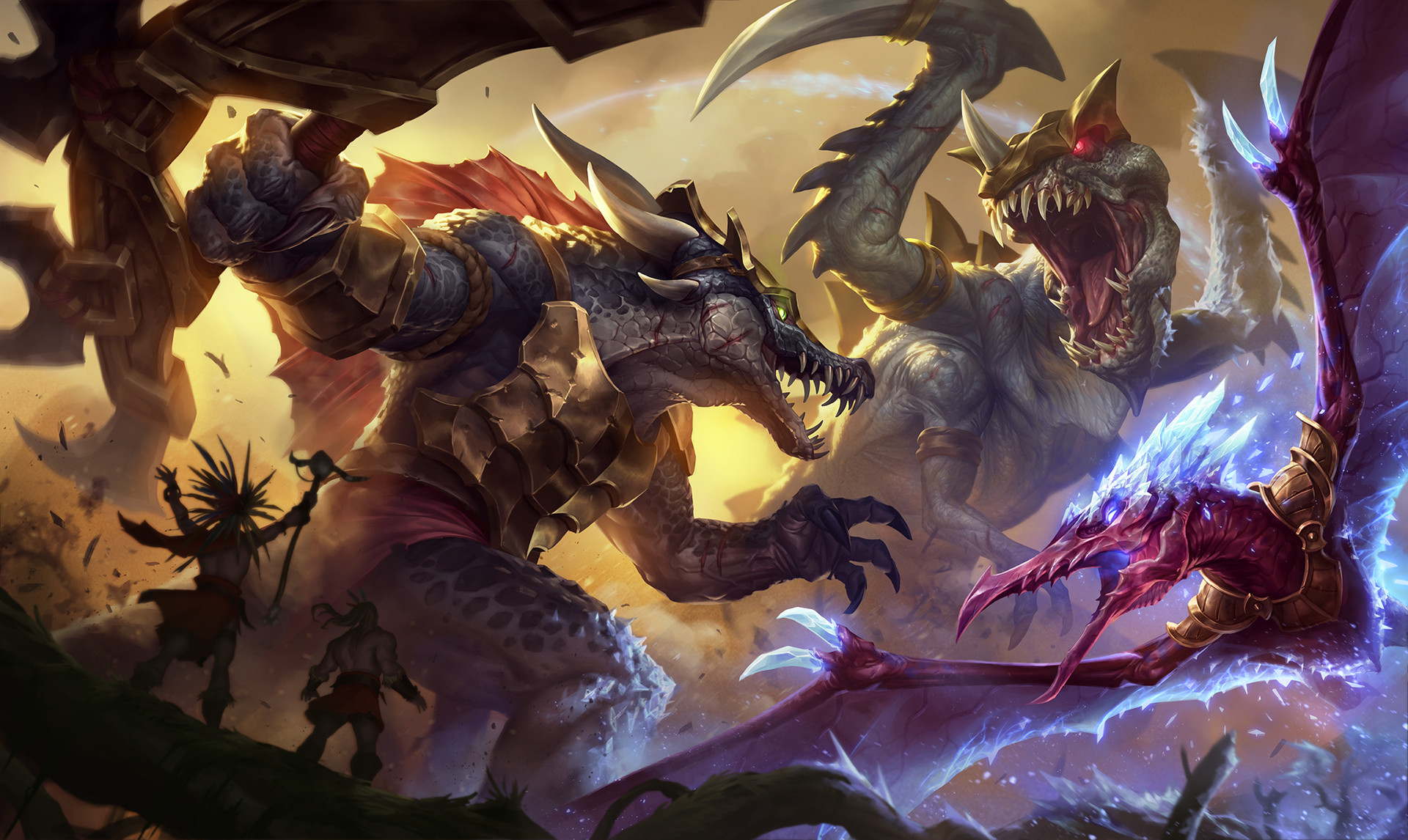 Renekton and other creatures in battle HD Wallpaper