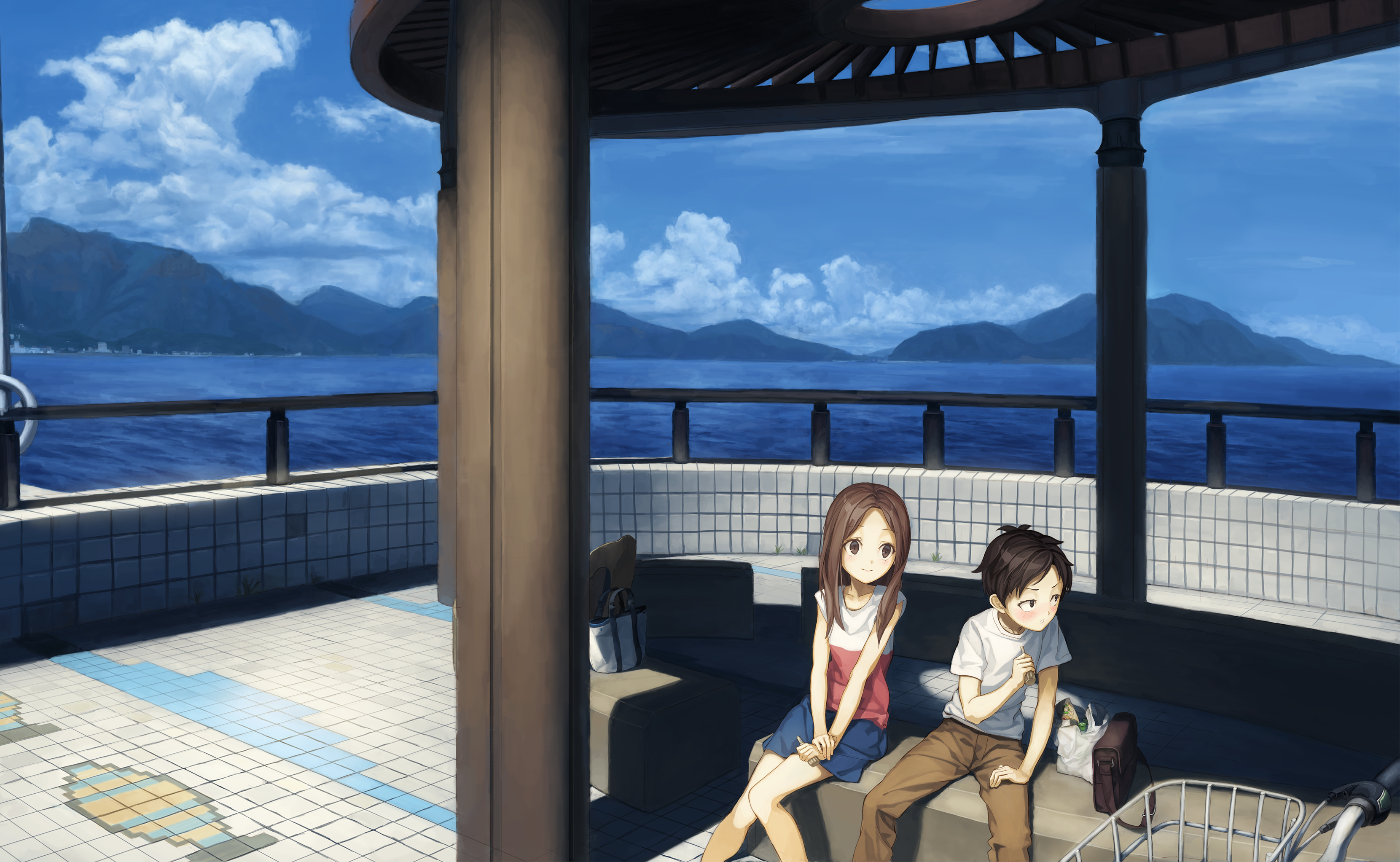 Takagi and Nishikata from Karakai Jouzu no Takagi-san HD Wallpaper