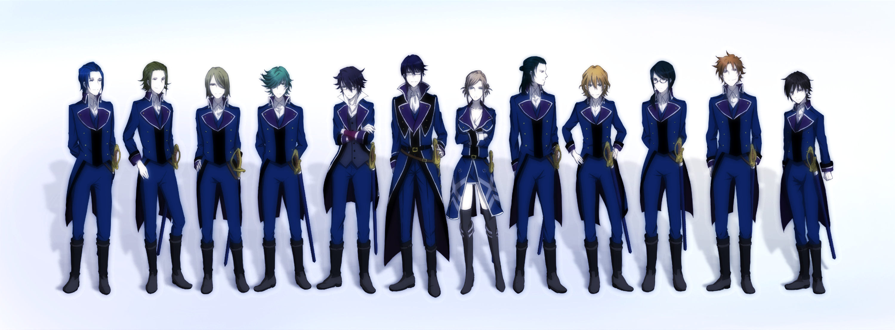 Group of men in blue uniforms HD Wallpaper