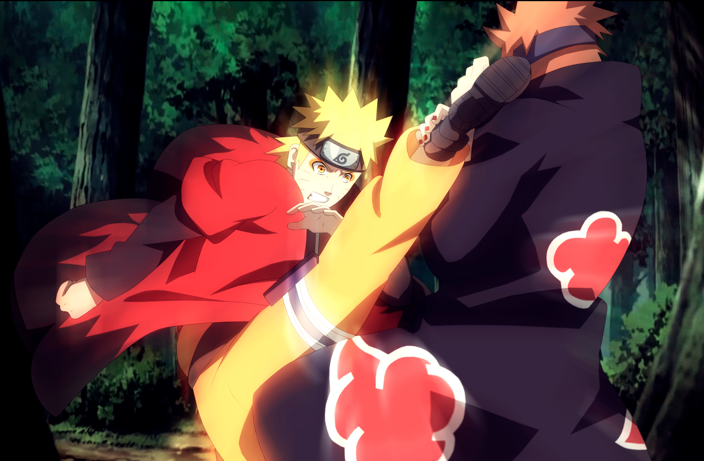 Naruto Uzumaki fighting Yahiko from Naruto HD Wallpaper