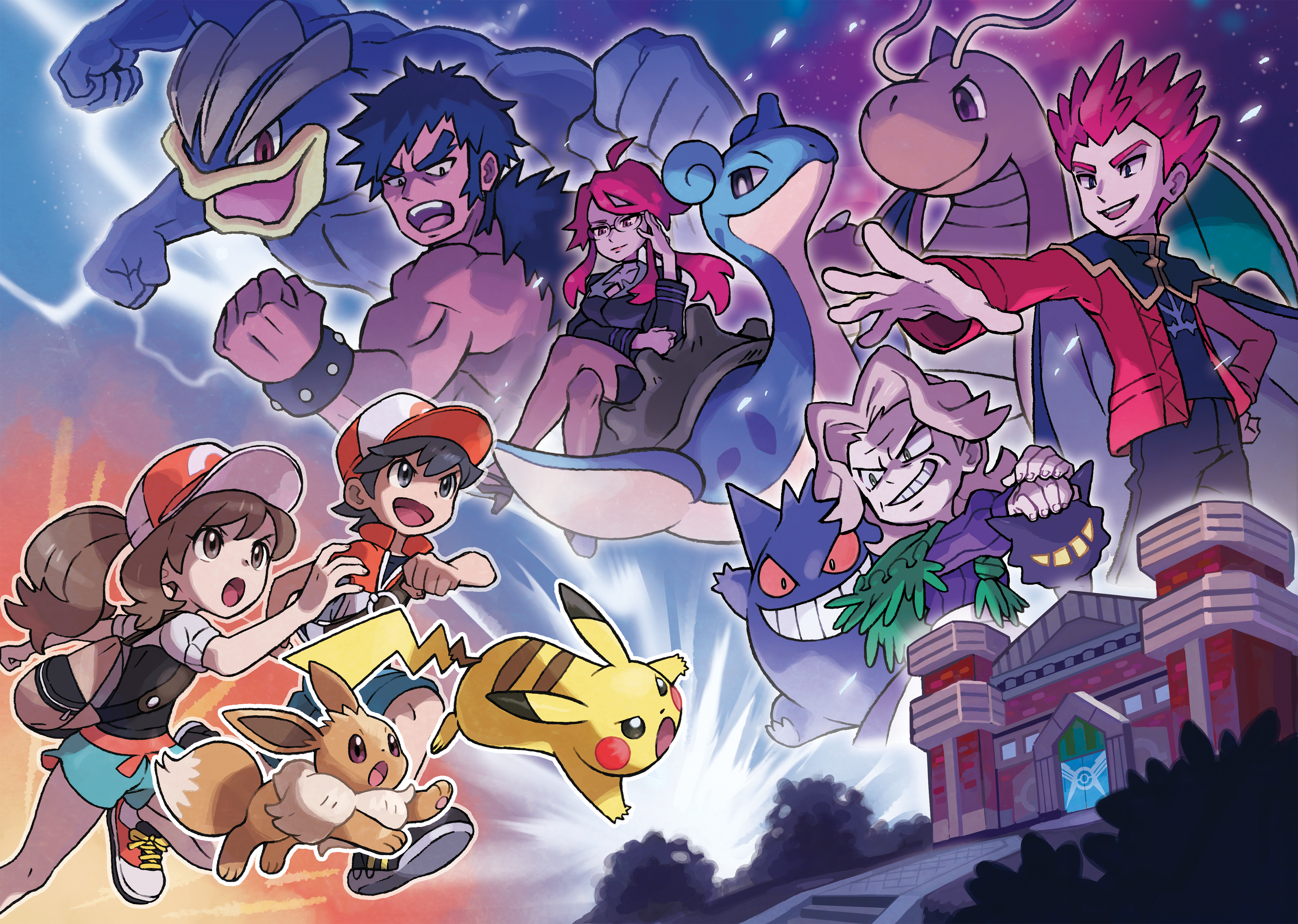 Pokemon characters and Pokemon battle HD Wallpaper