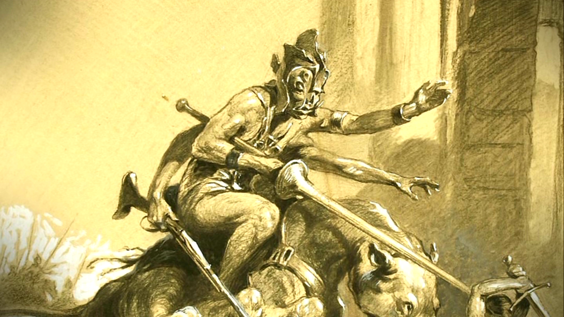 John Carter riding a creature HD Wallpaper