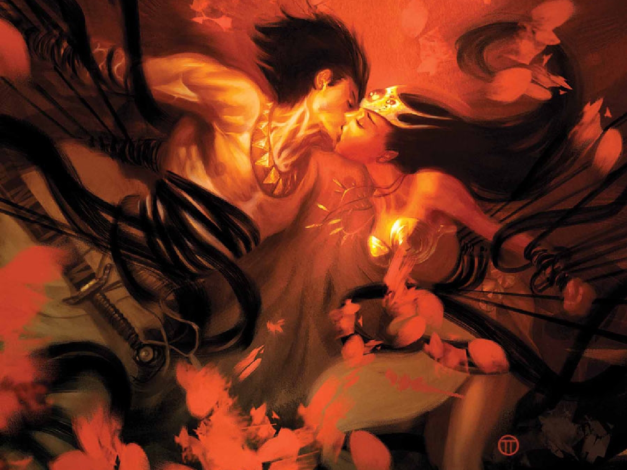 John Carter and Dejah Thoris kissing HD Wallpaper