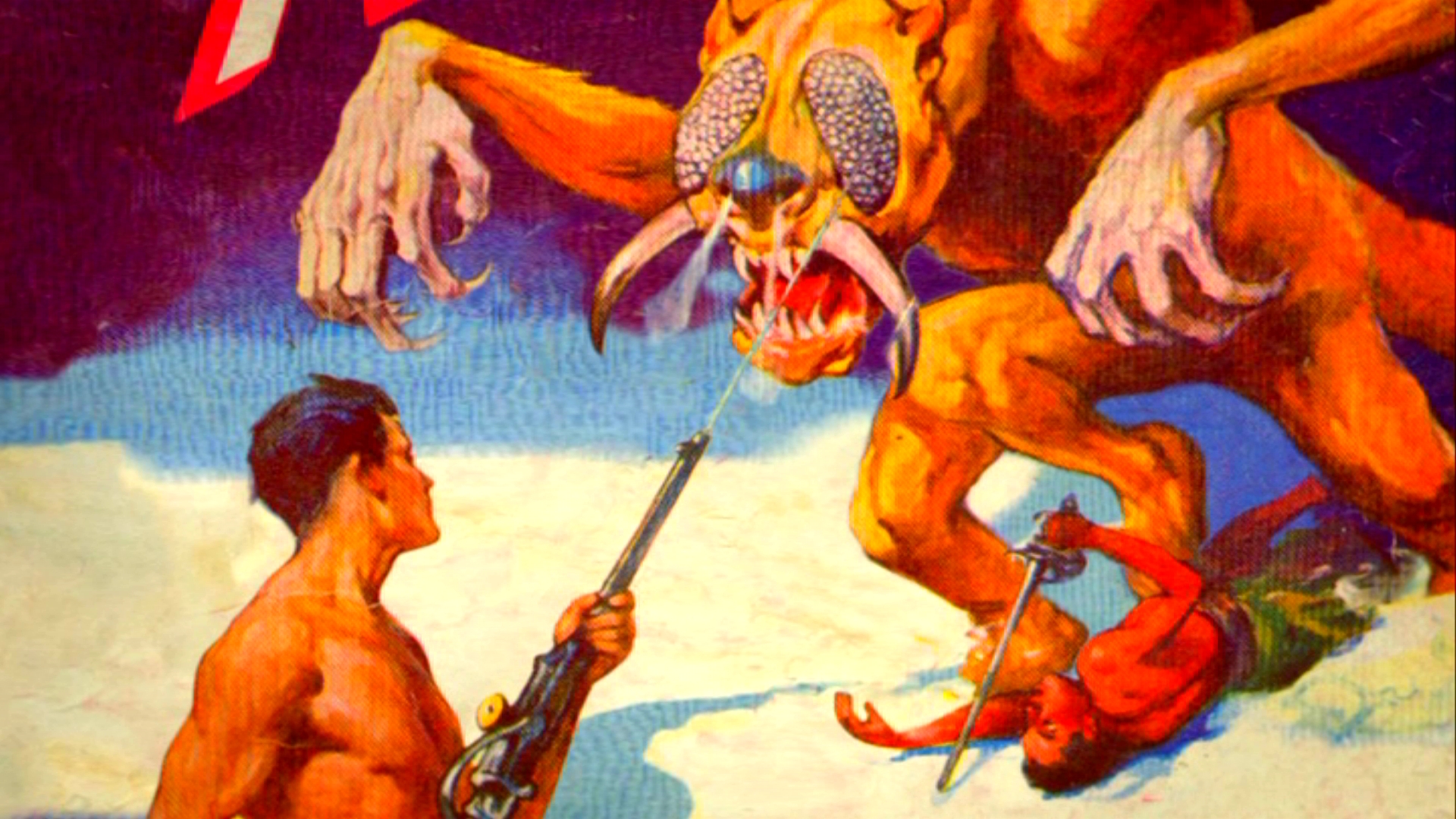 John Carter fighting a giant insectoid monster HD Wallpaper