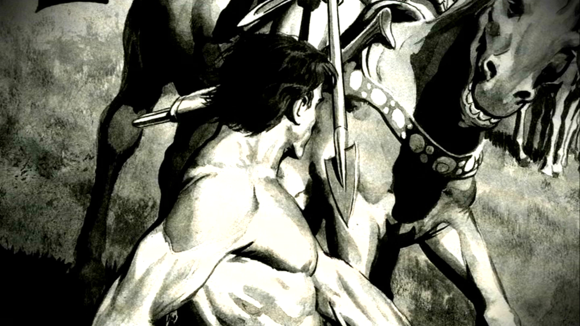 John Carter fighting a horse HD Wallpaper