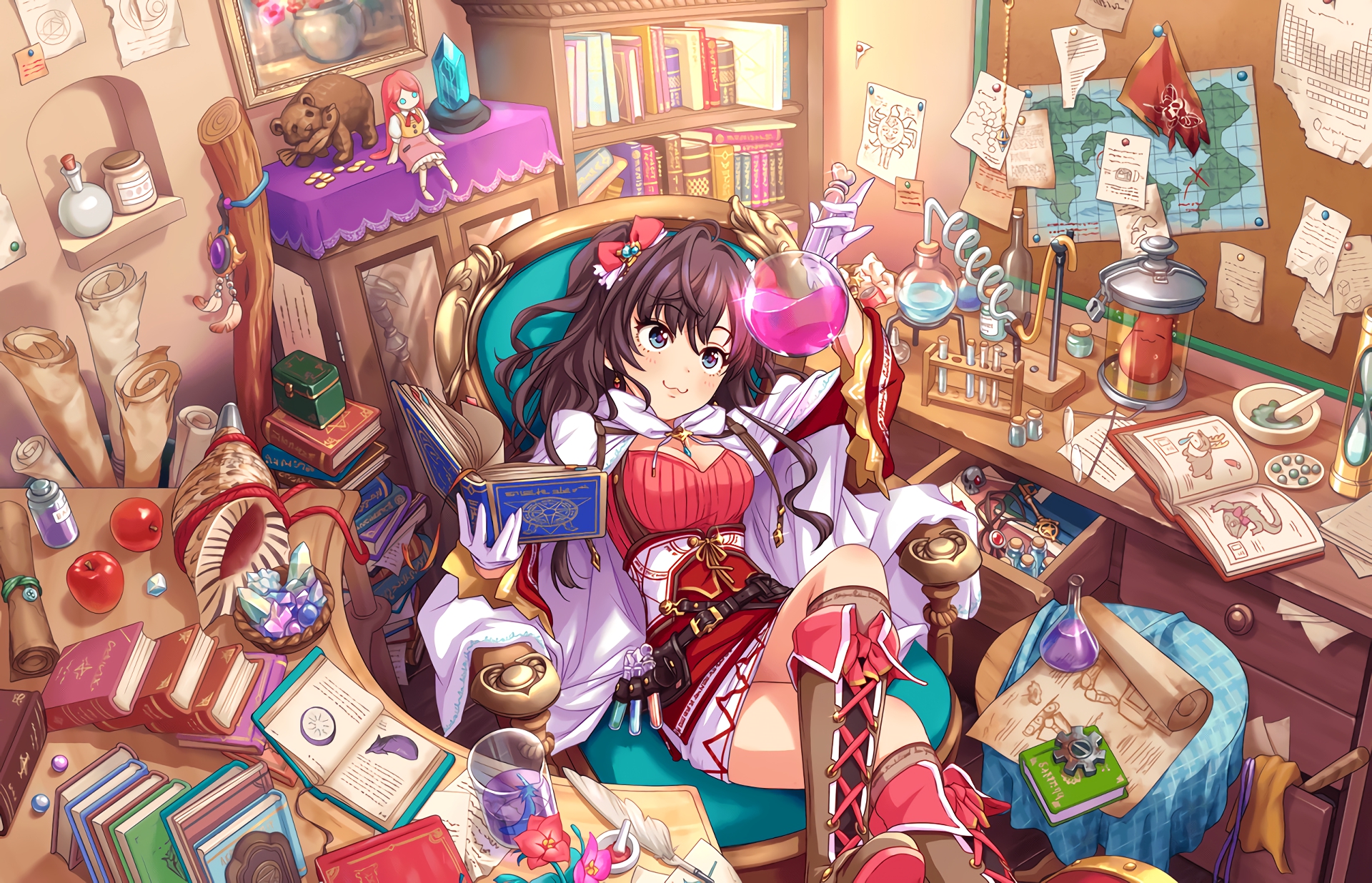 Shiki Ichinose in a magical laboratory HD Wallpaper