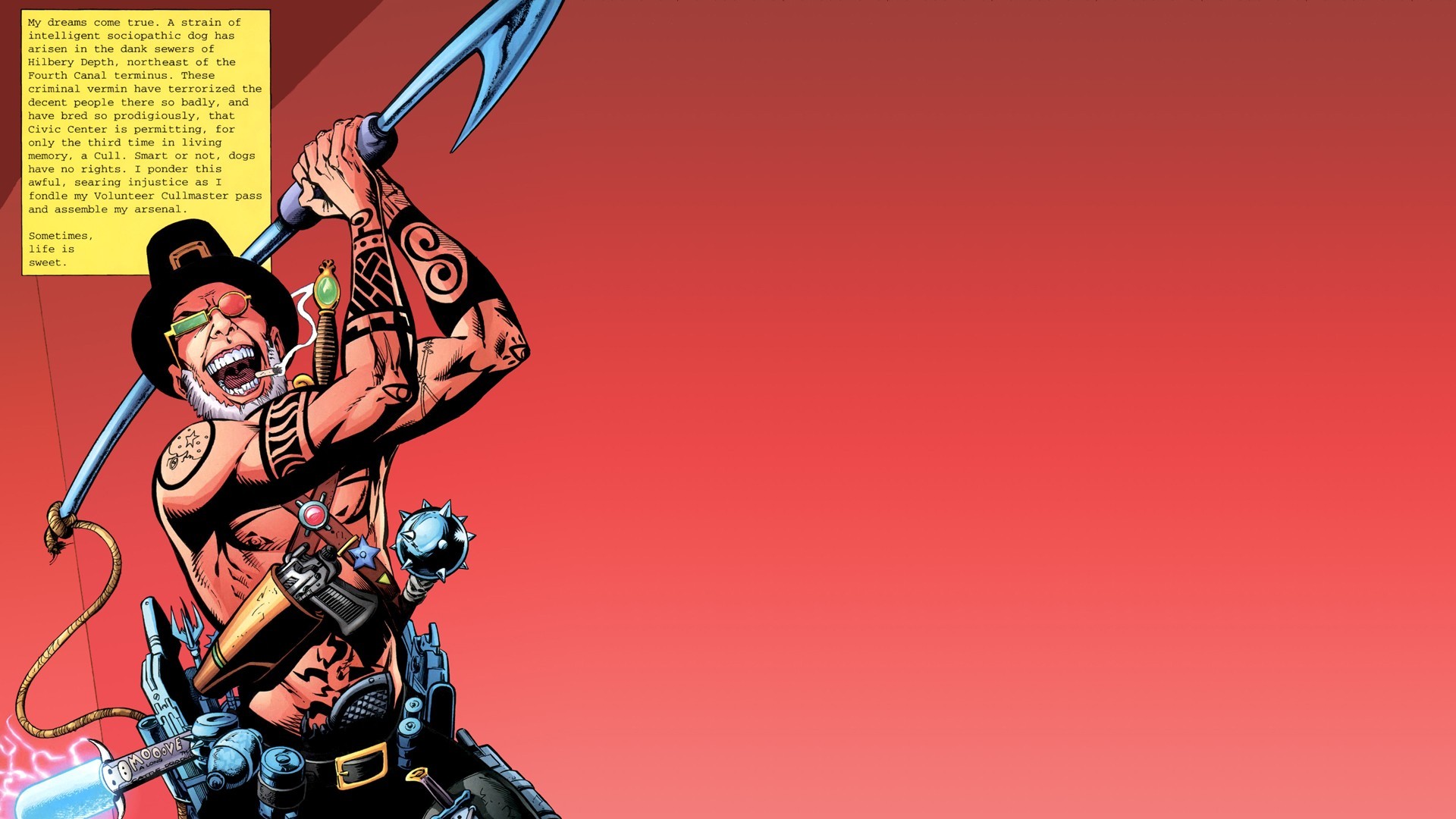 Spider Jerusalem with a weapon HD Wallpaper