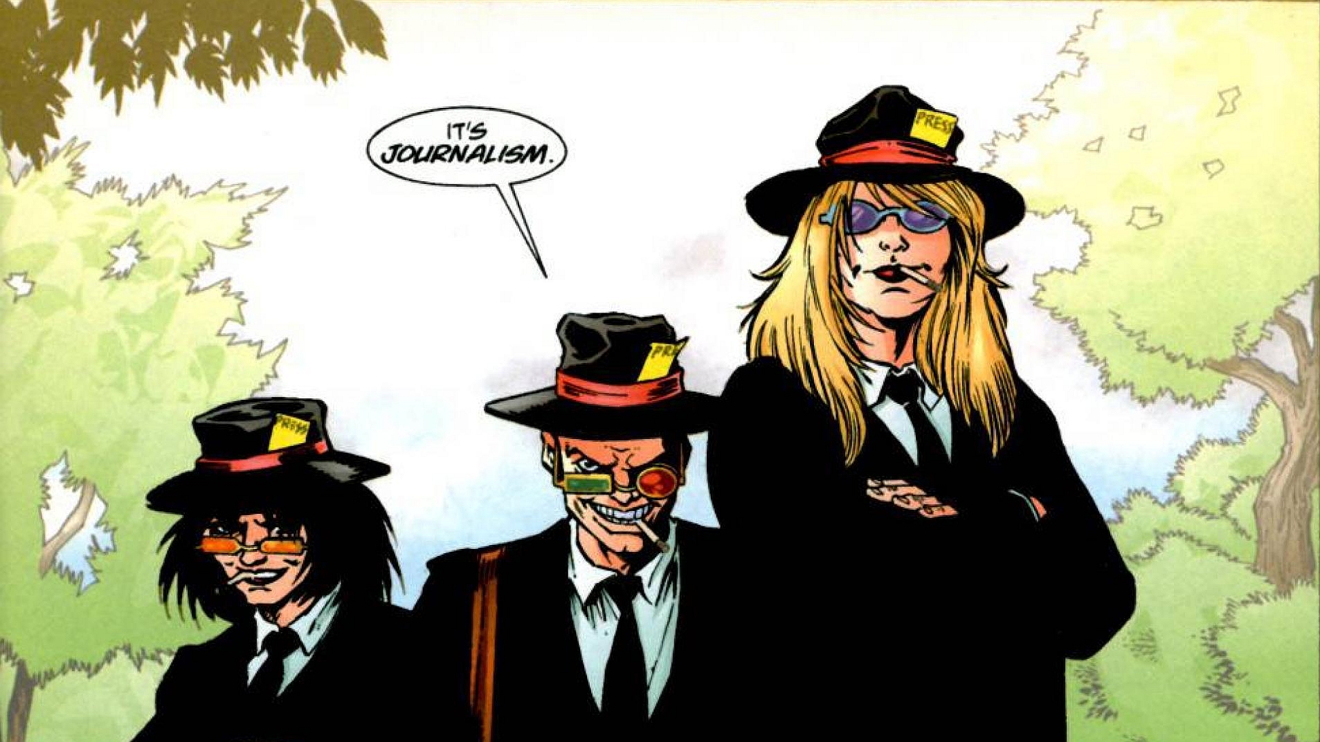 Spider Jerusalem and two journalists HD Wallpaper