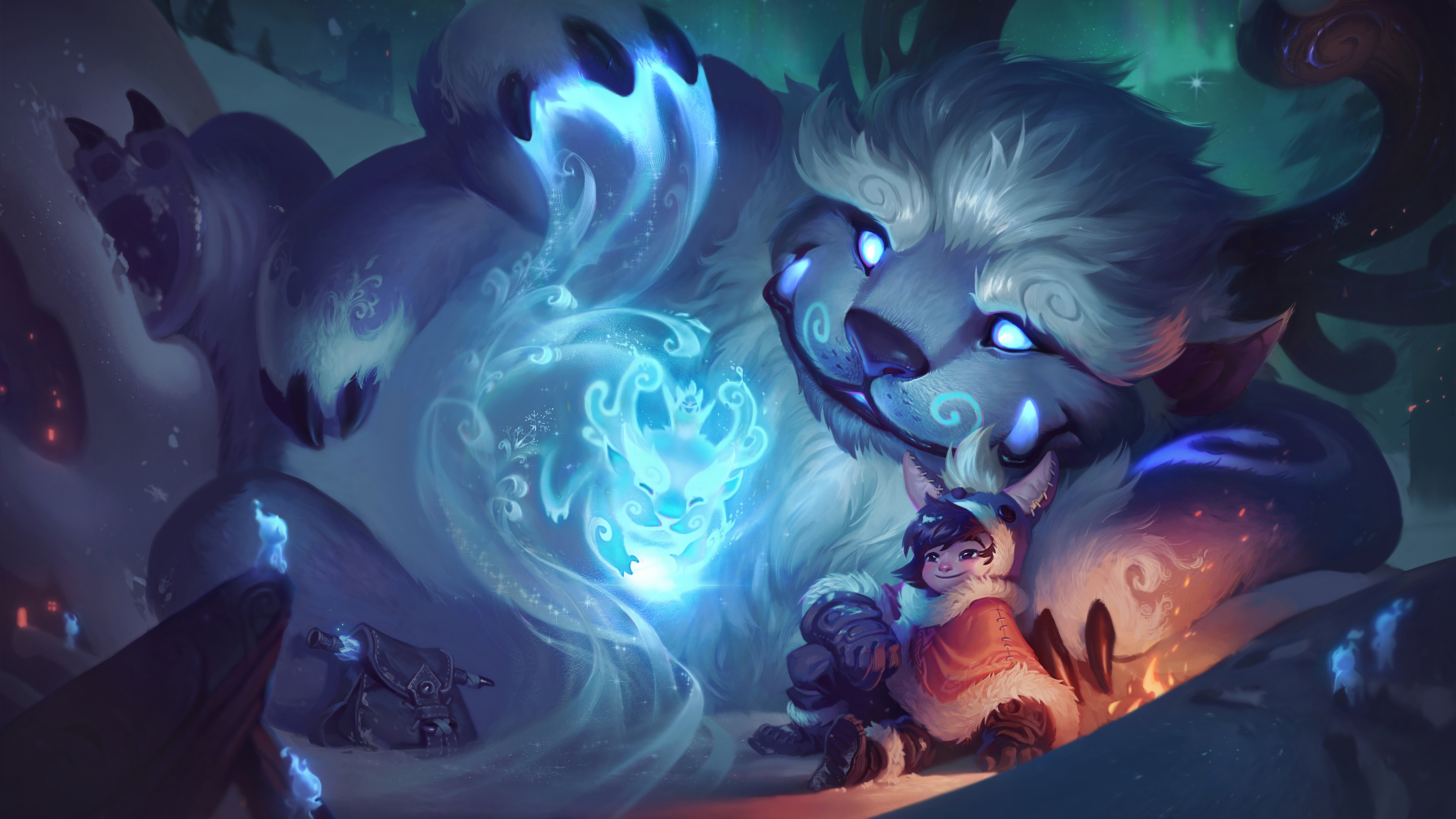 Nunu and Willump from League of Legends in snow HD Wallpaper
