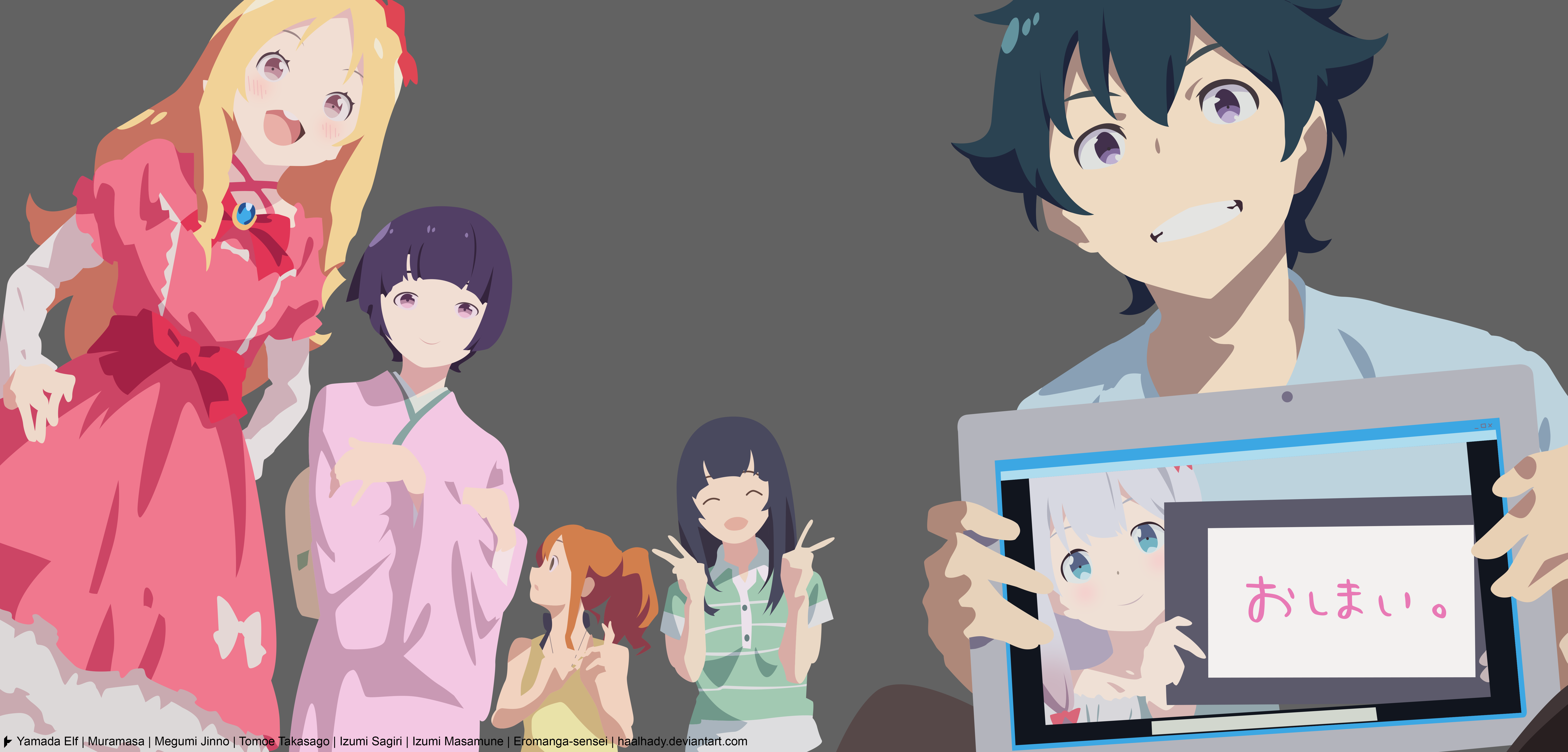 Eromanga Sensei Characters with Izumi Masamune HD Wallpaper