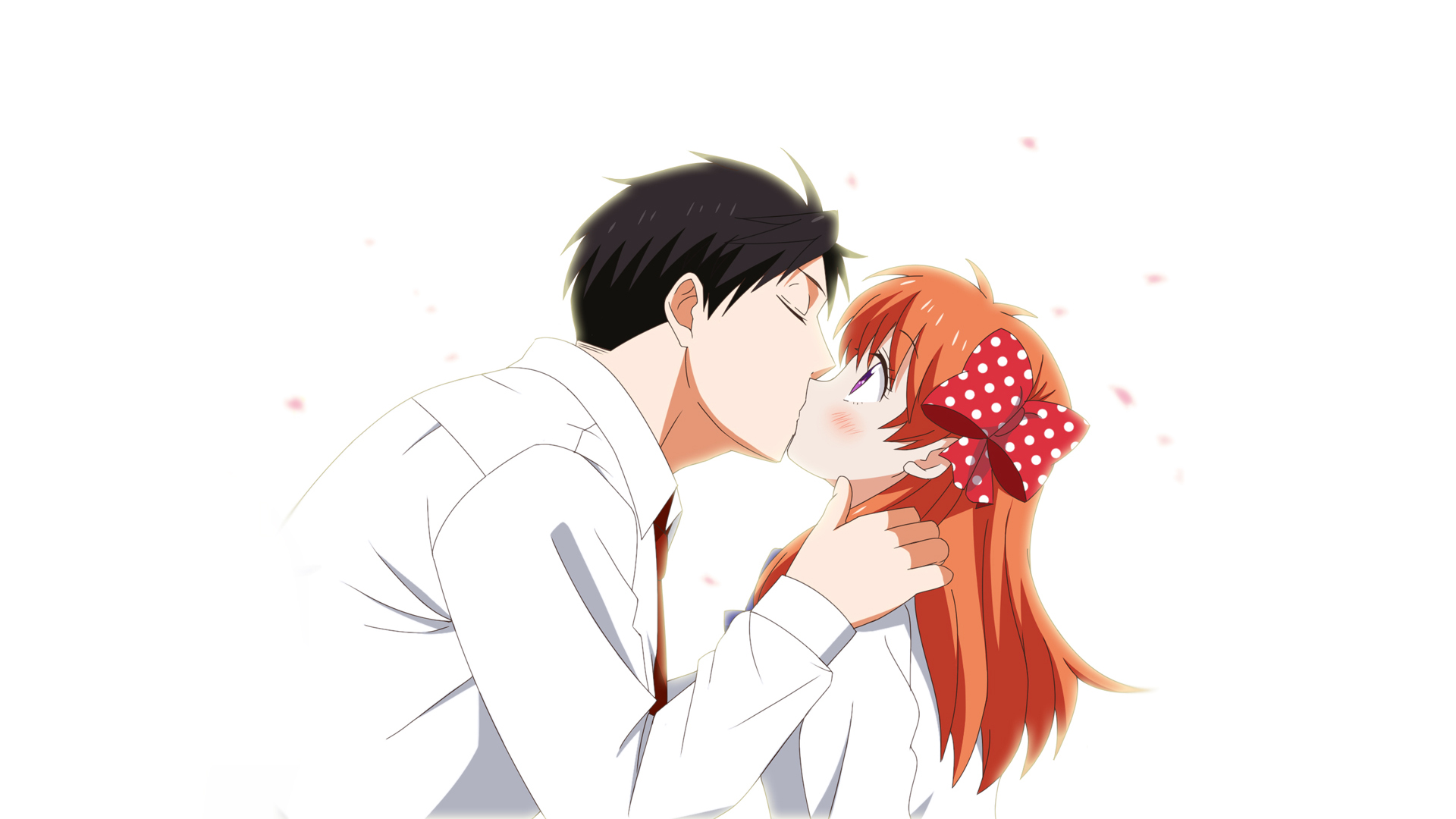 Romantic Anime Kiss Featuring Chiyo Sakura HD Wallpaper