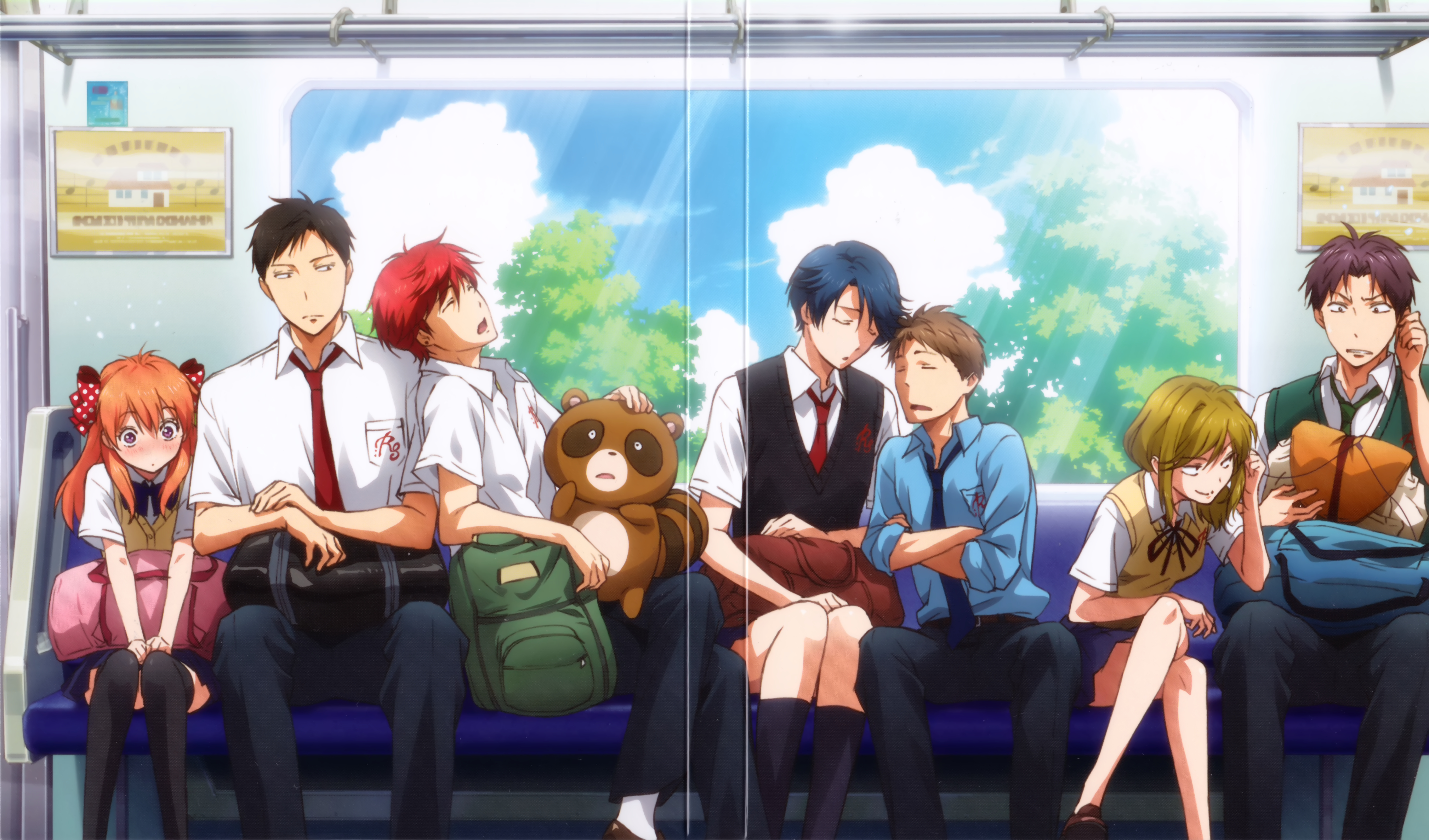 Group of students on a train HD Wallpaper