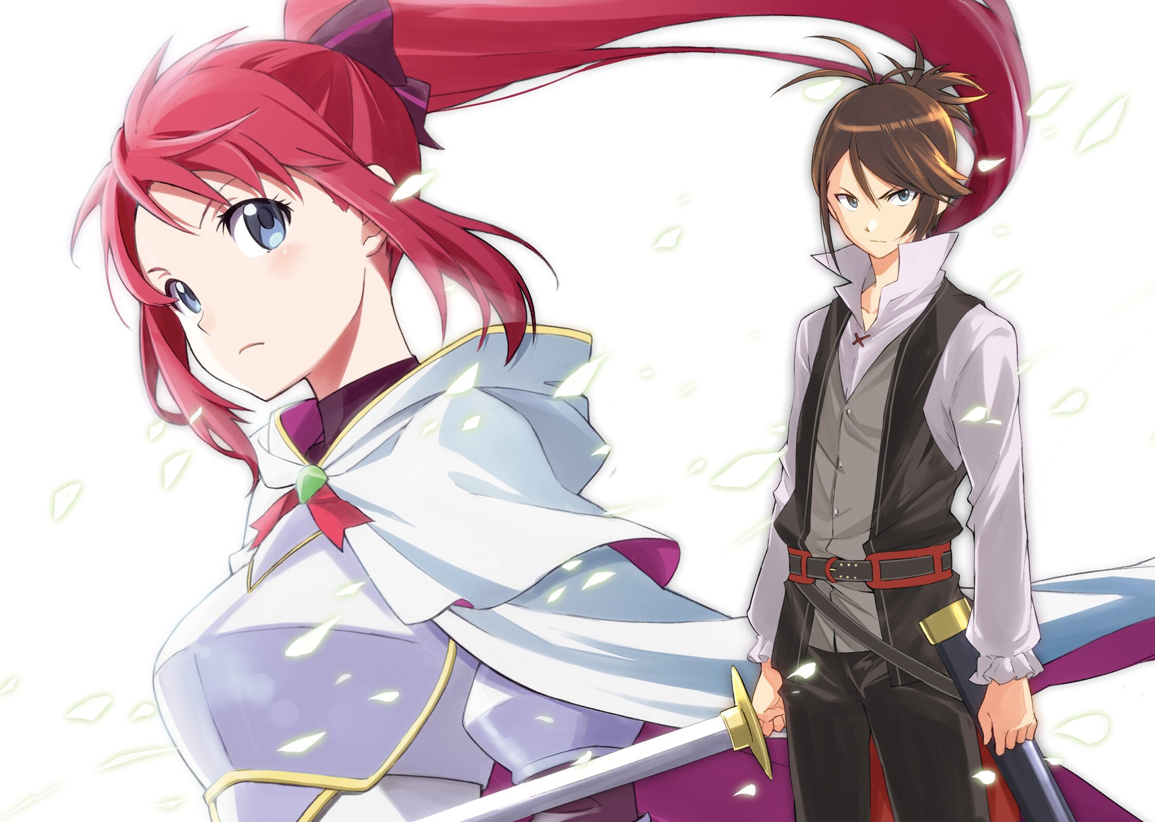 Theresia van Astrea and a man with swords HD Wallpaper