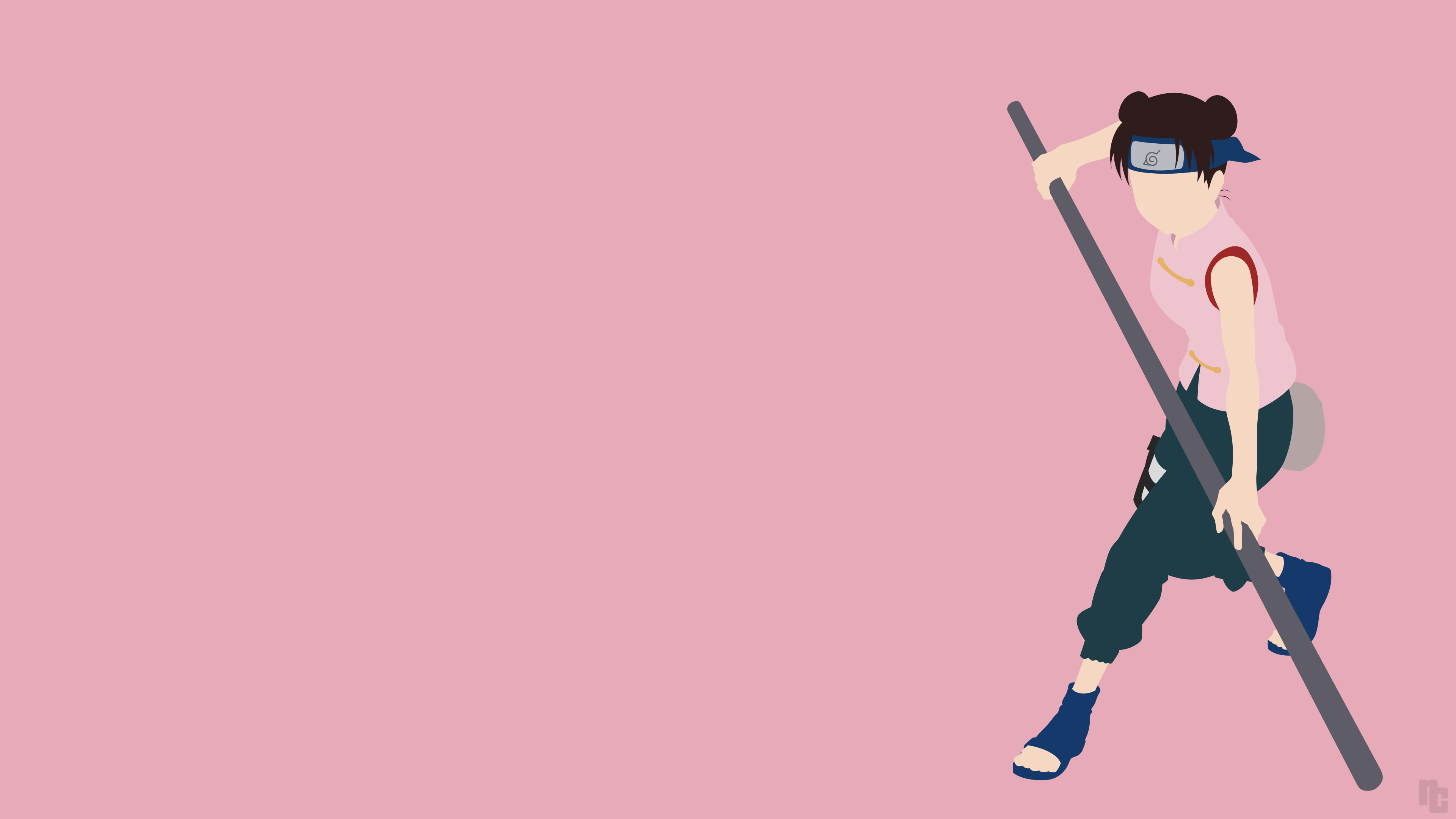 Tenten from Naruto holding a staff HD Wallpaper