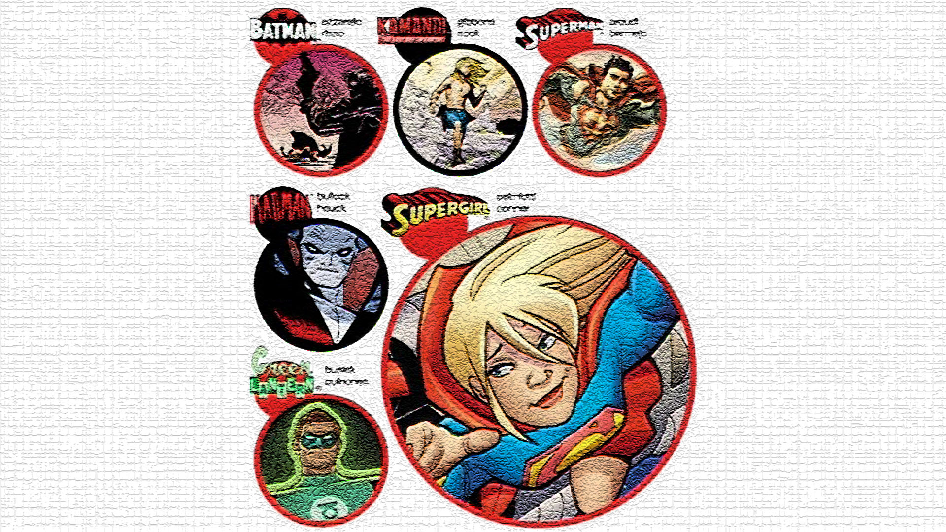 DC Comics characters: Batman, Komodo, Superman, Deadman, Supergirl, Green Lantern HD Wallpaper