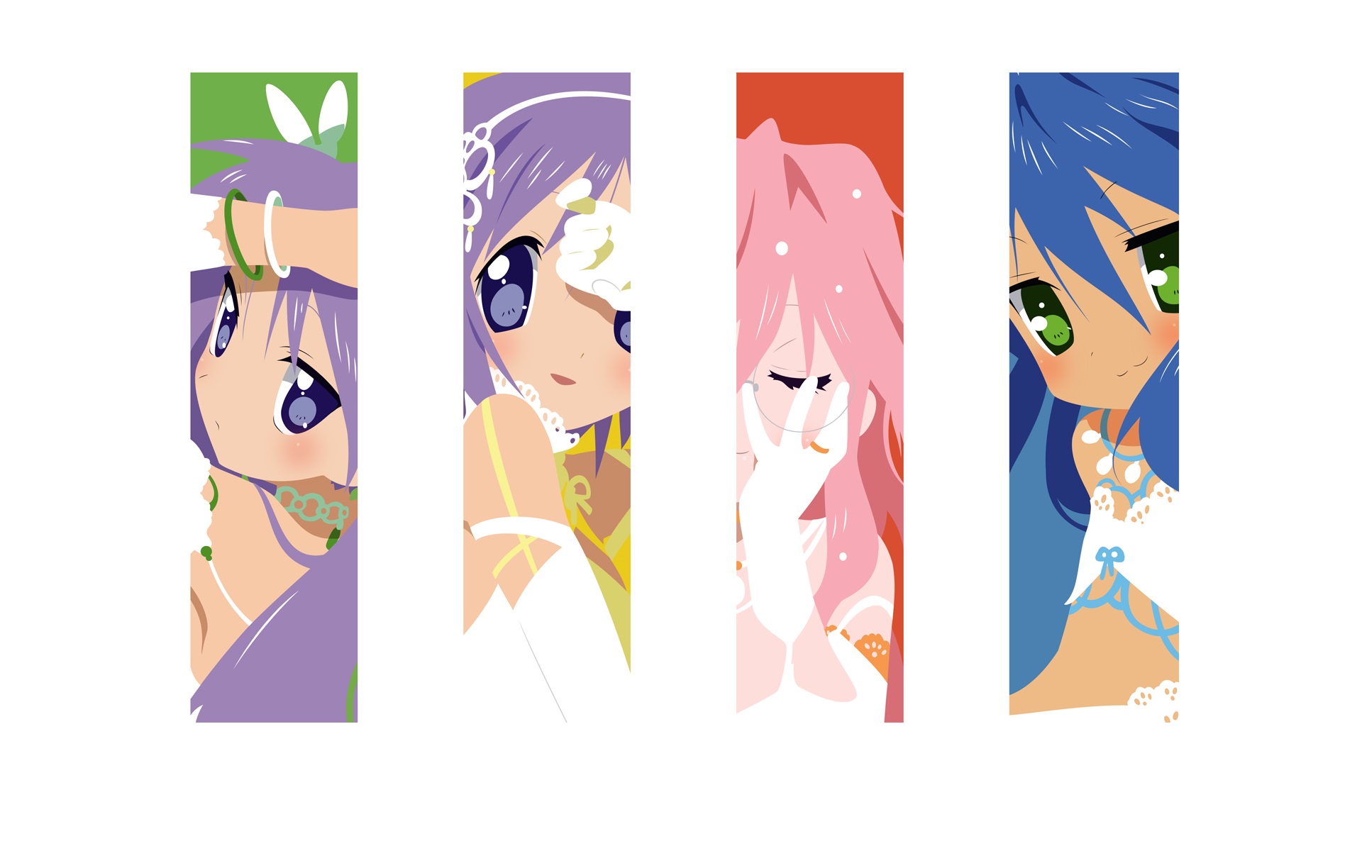 Miyuki Takara and friends from Lucky Star HD Wallpaper