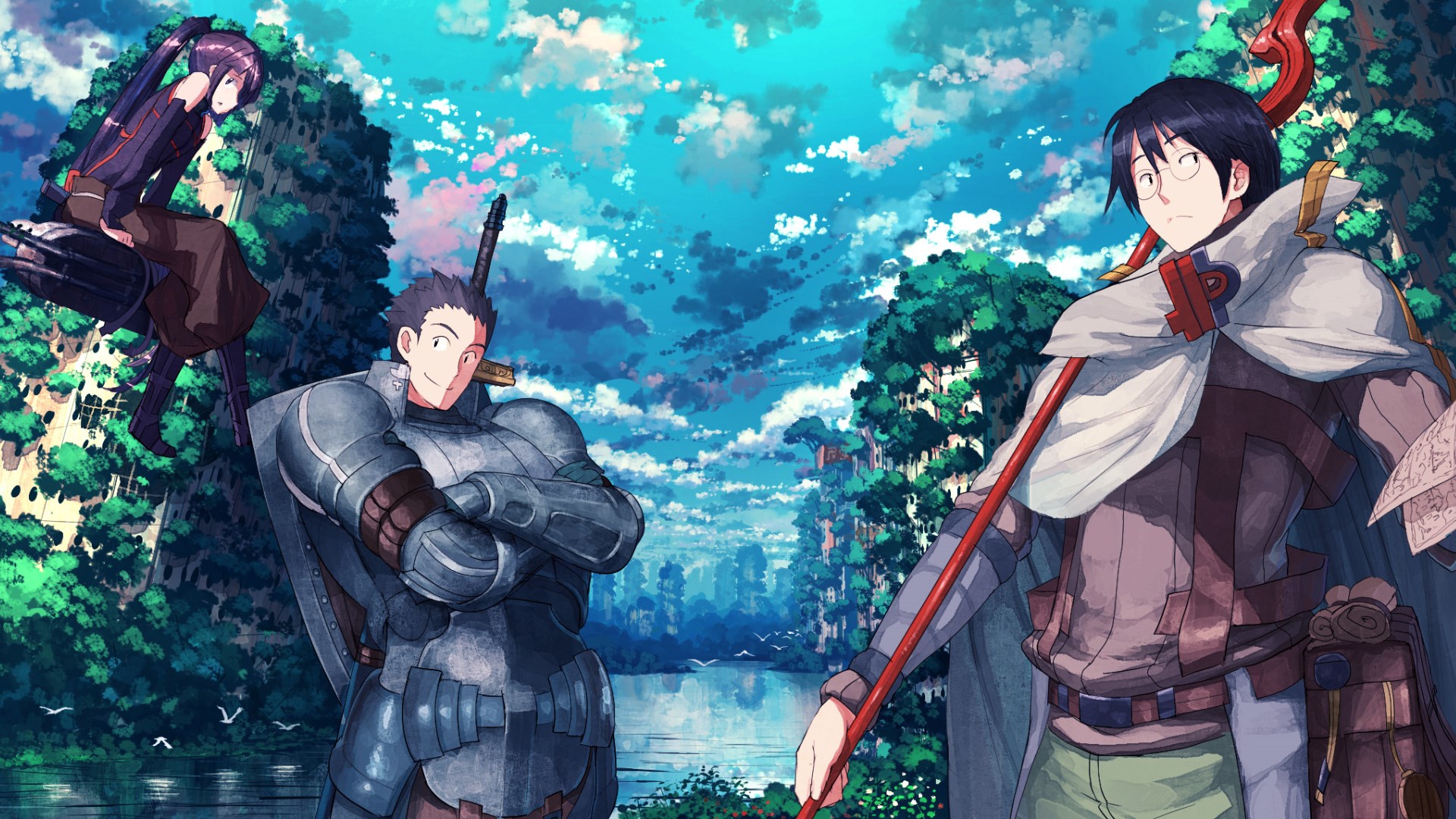 Akatsuki from Log Horizon in a forest landscape HD Wallpaper
