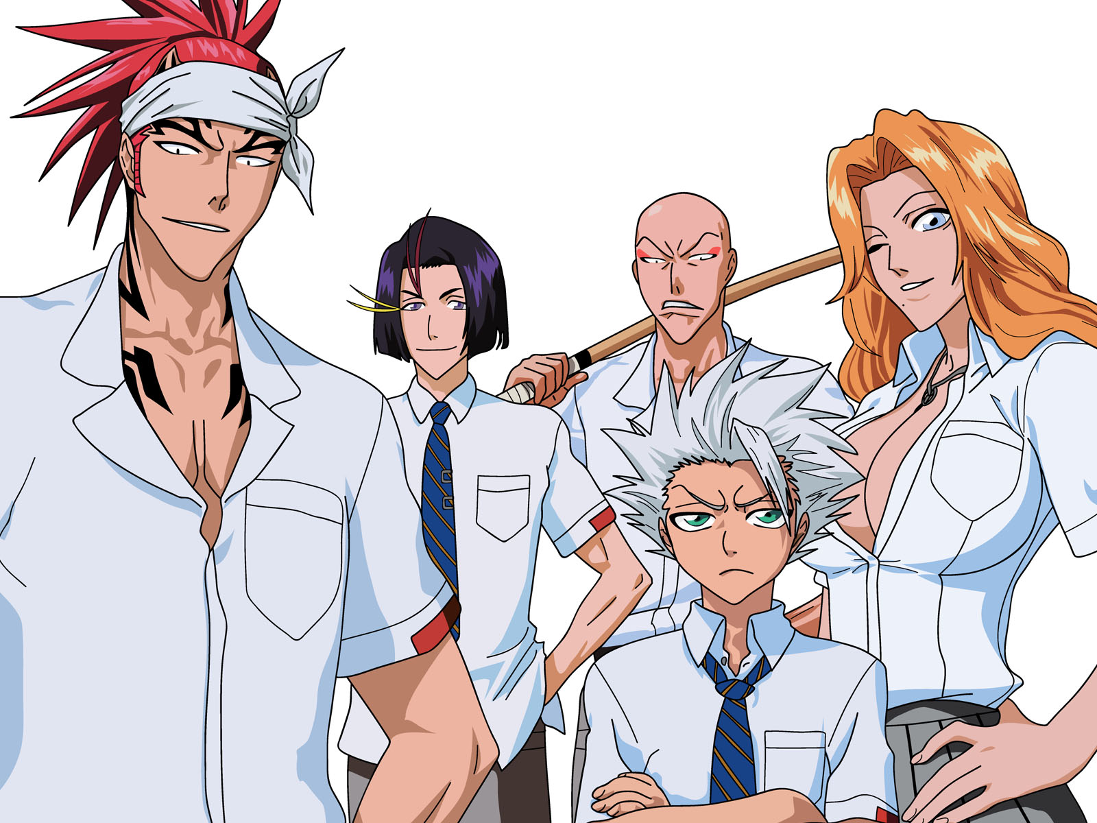 Yumichika Ayasegawa and friends from Bleach HD Wallpaper